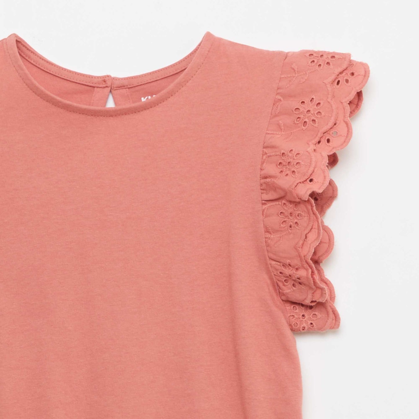 T-shirt à manches courtes en broderies anglaises ROSE