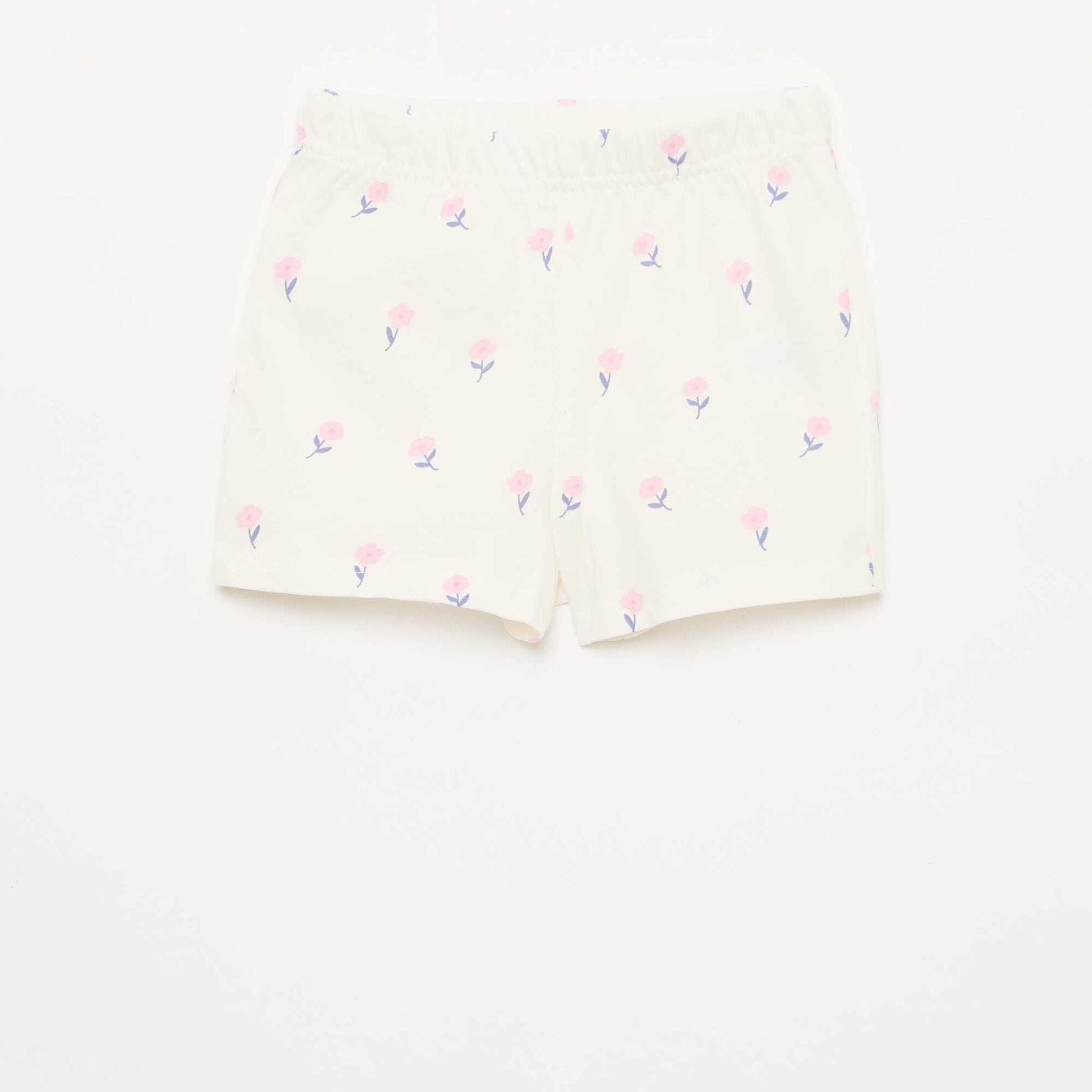 Ensemble pyjama court t-shirt + short - 2 pièces BLANC