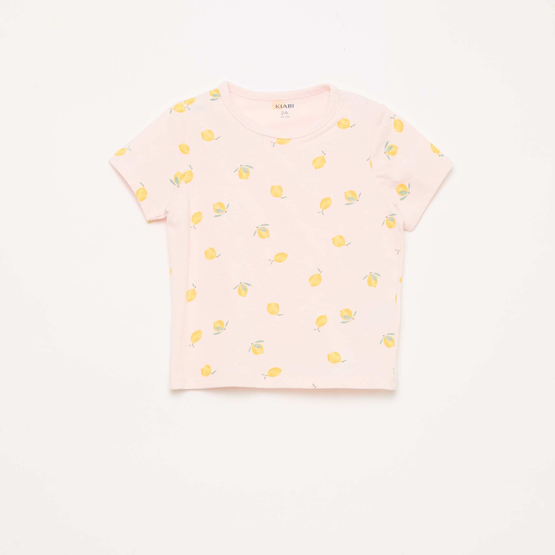 Ensemble pyjama court t-shirt + short - 2 pièces ROSE