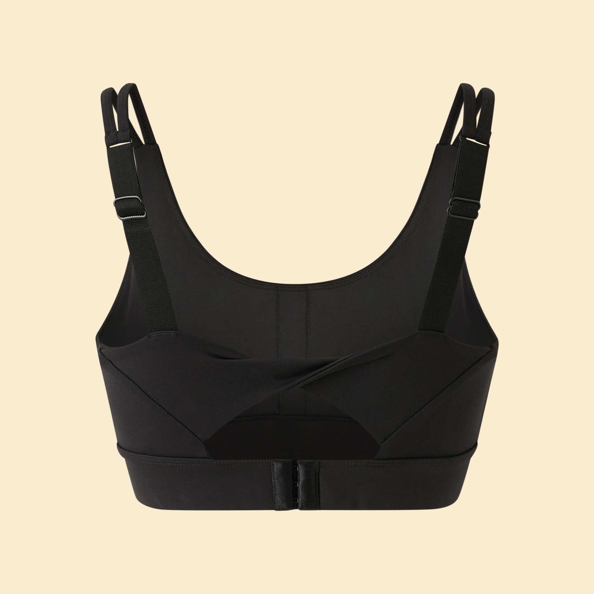 Brassière de sport effet twisté au dos maintien fort NOIR