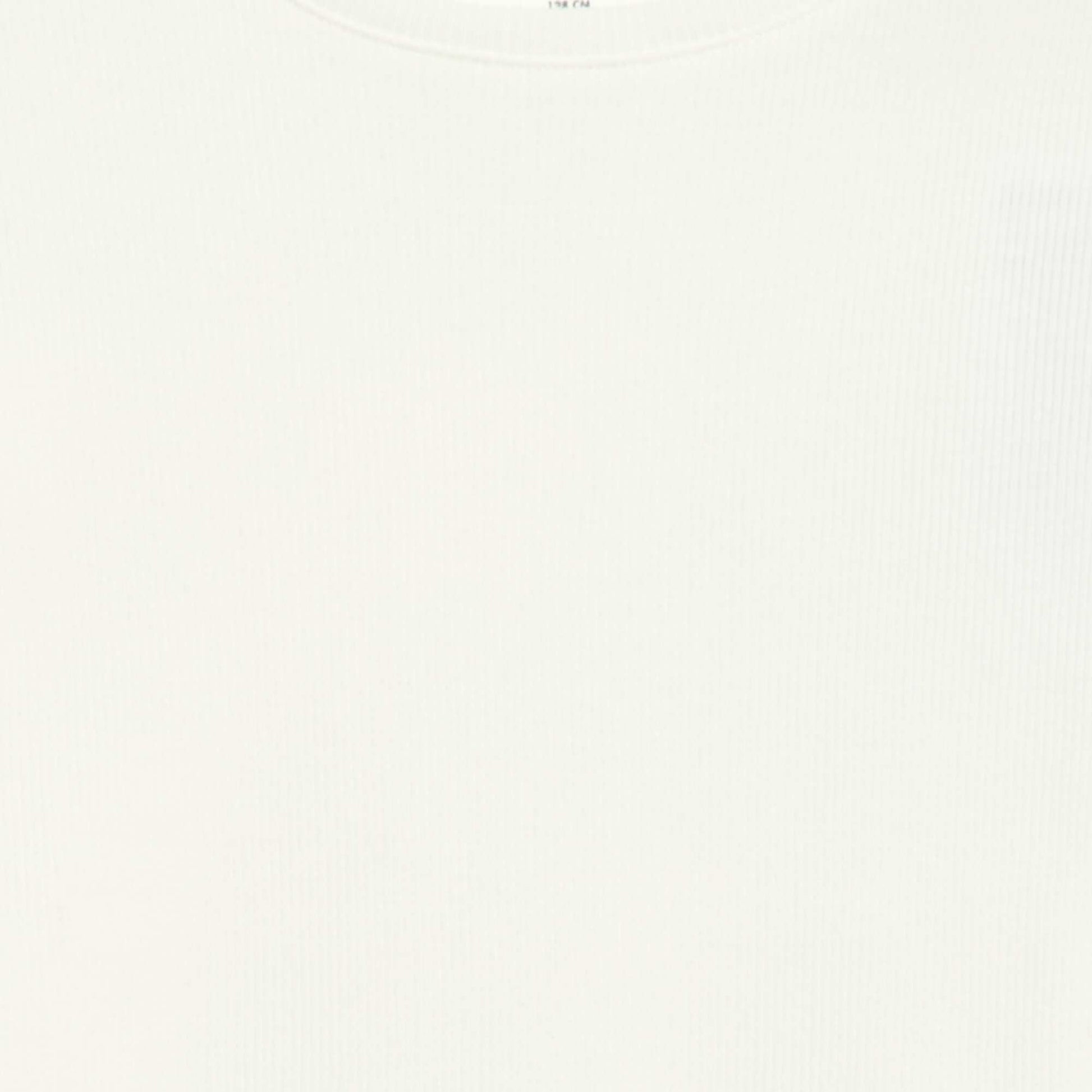 T-shirt côtelé à manches volantées BLANC