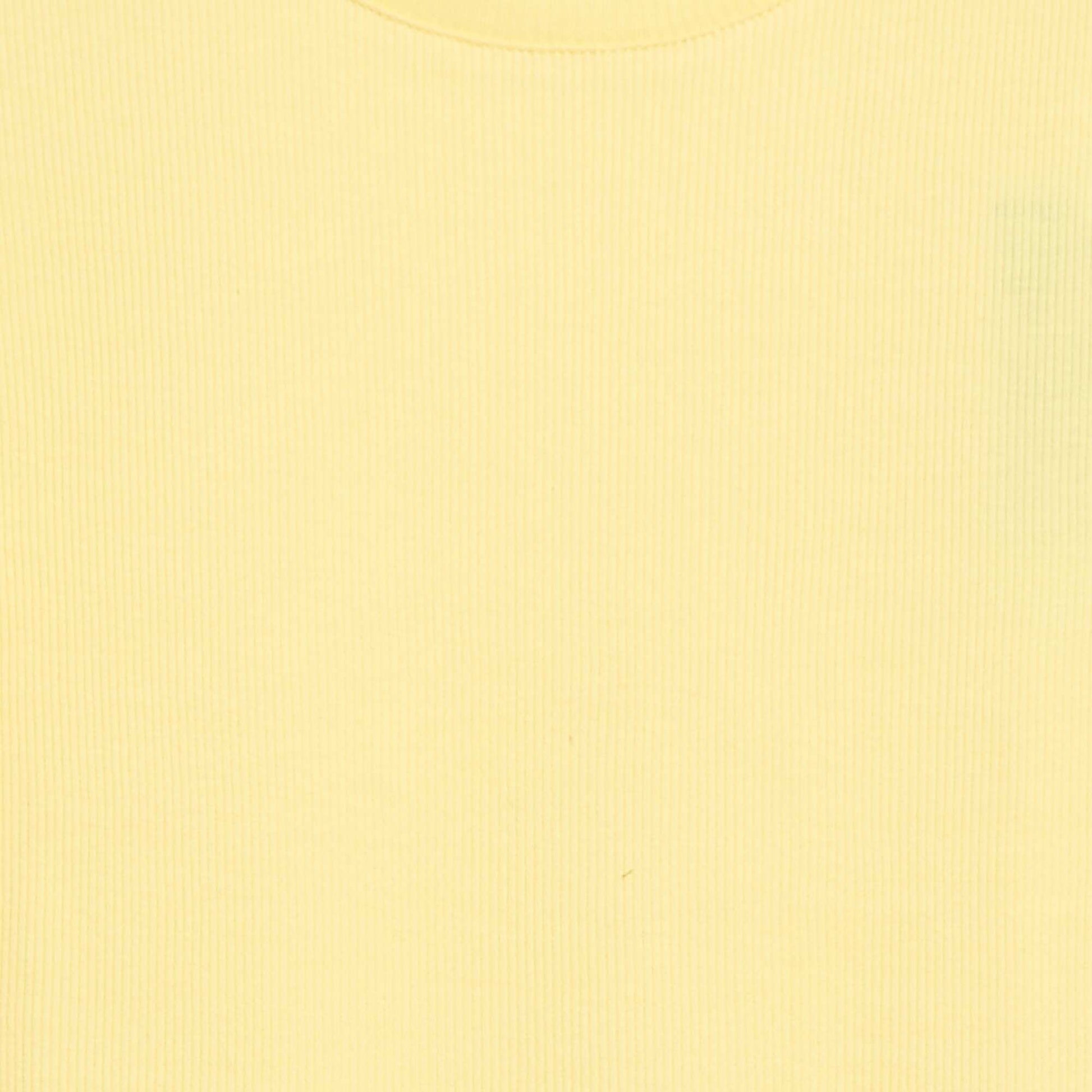 T-shirt côtelé à manches volantées JAUNE
