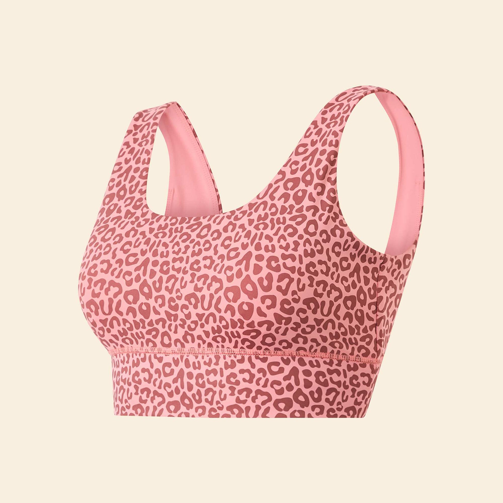 Brassière de sport imprimé léopard maintien léger ROSE