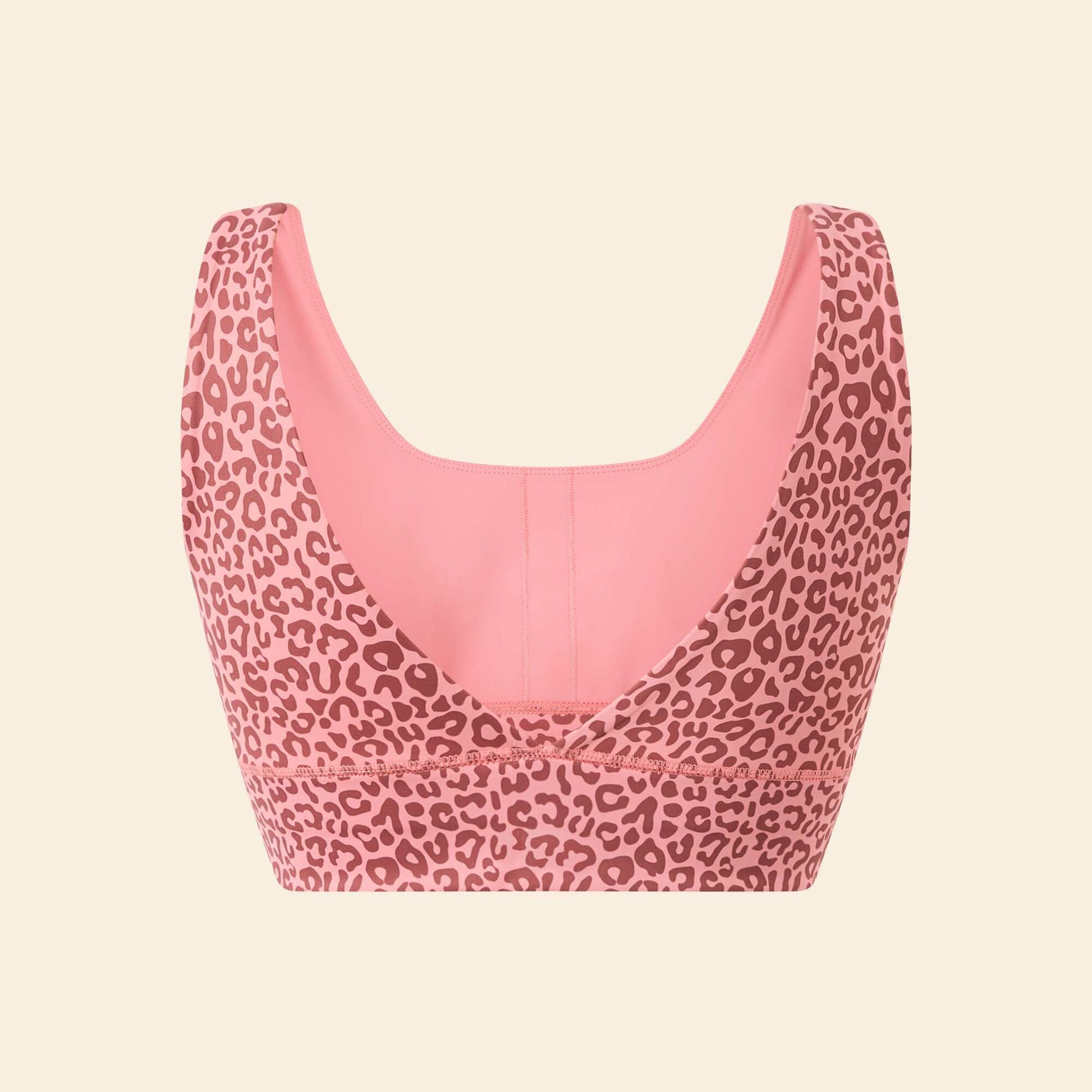Brassière de sport imprimé léopard maintien léger ROSE