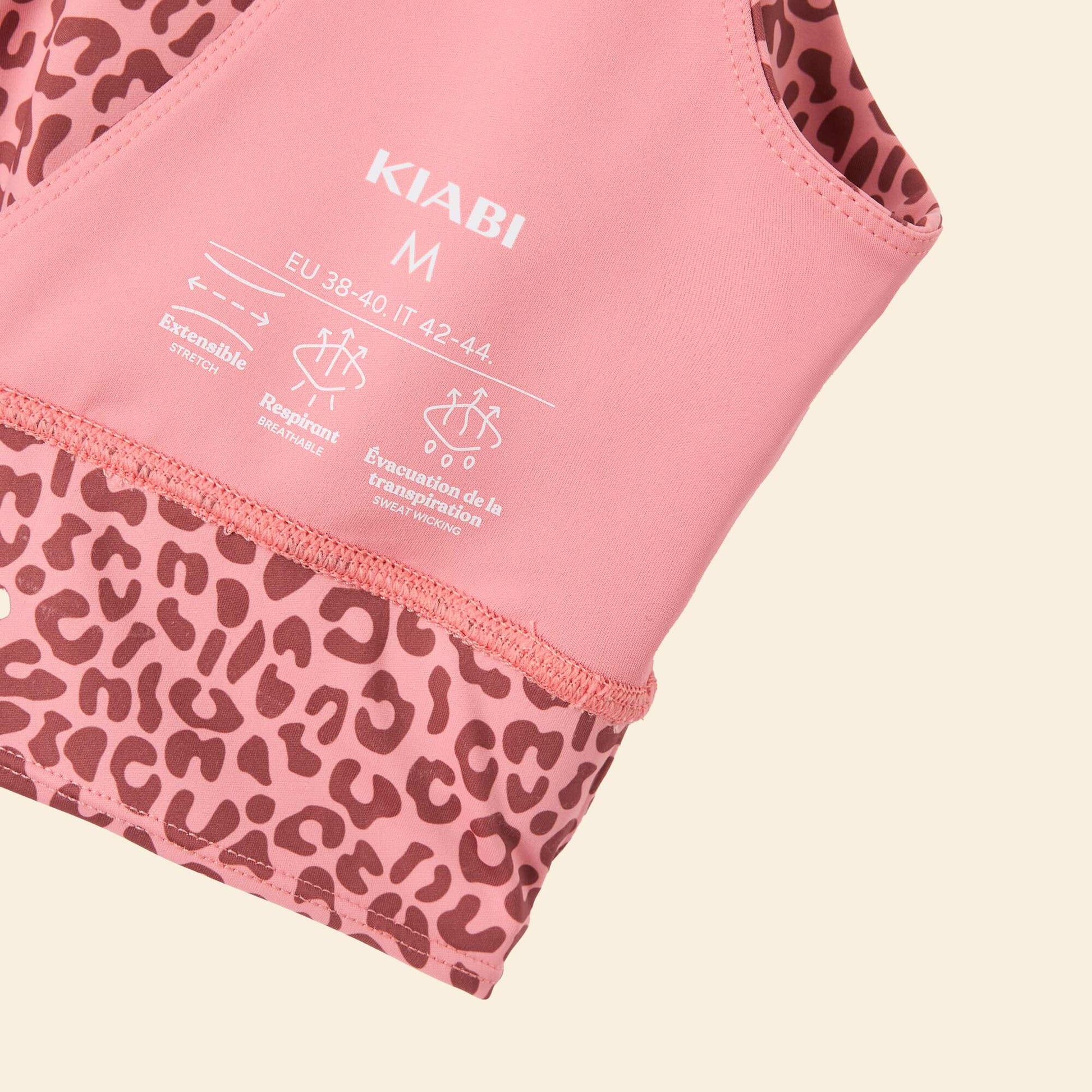 Brassière de sport imprimé léopard maintien léger ROSE