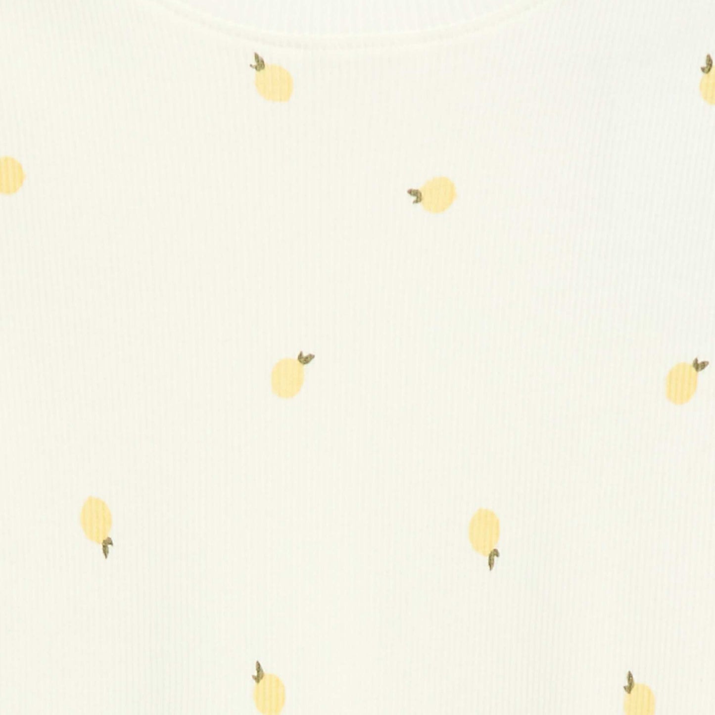 T-shirt côtelé à manches courtes volantées BLANC