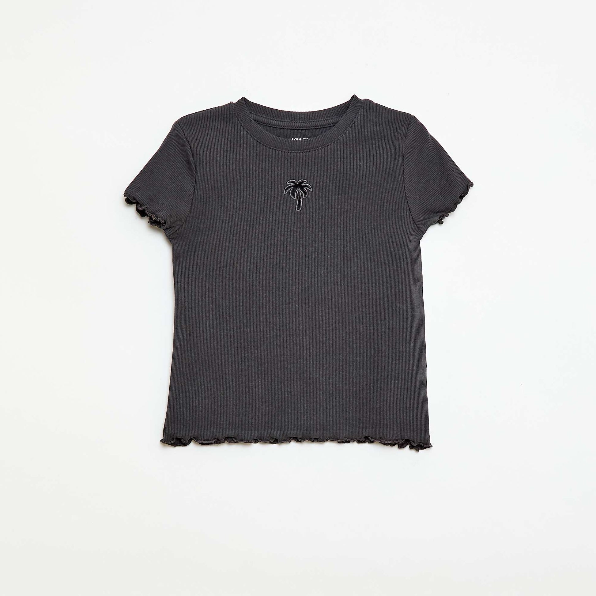 T-shirt à manches courtesavec forme ajourée NOIR