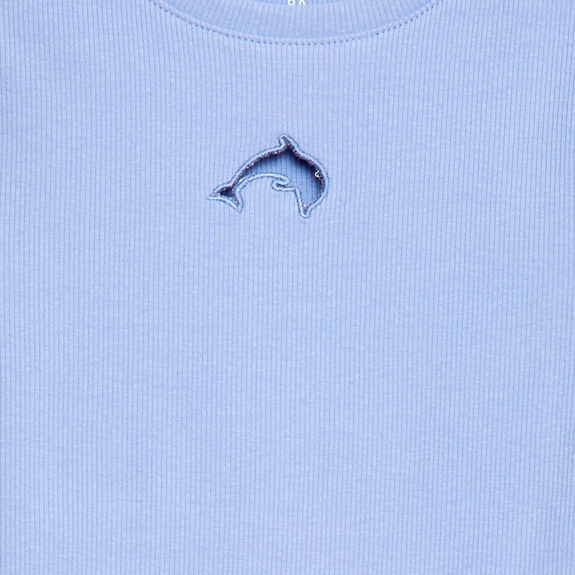 T-shirt à manches courtesavec forme ajourée BLEU