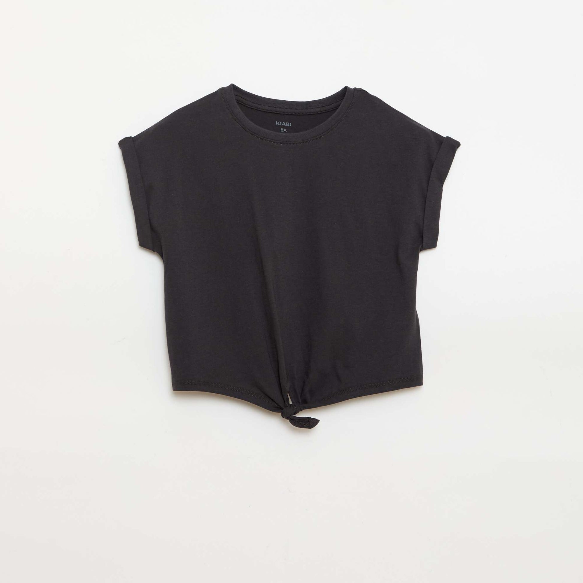 T-shirt avec nœud à la taille NOIR