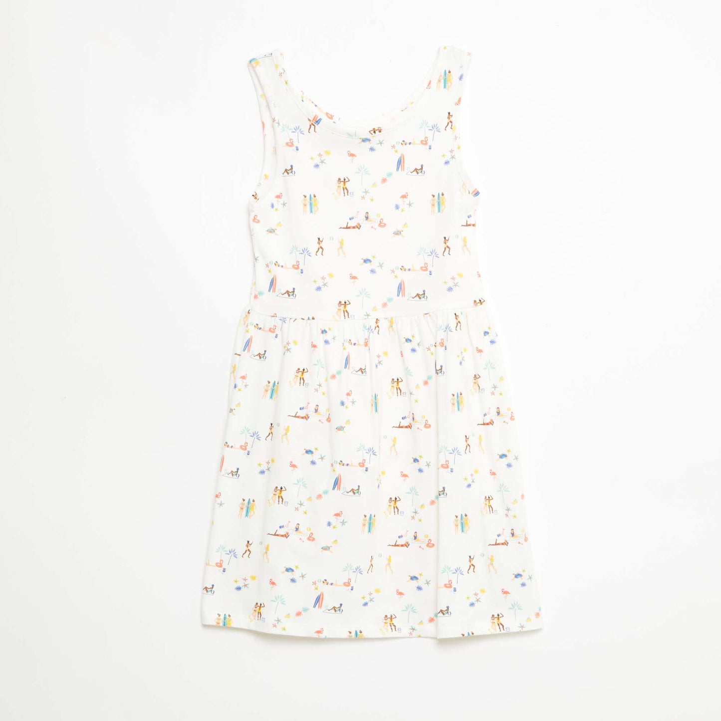 Robe en maille légère fine bretelles all-over en coton BLANC