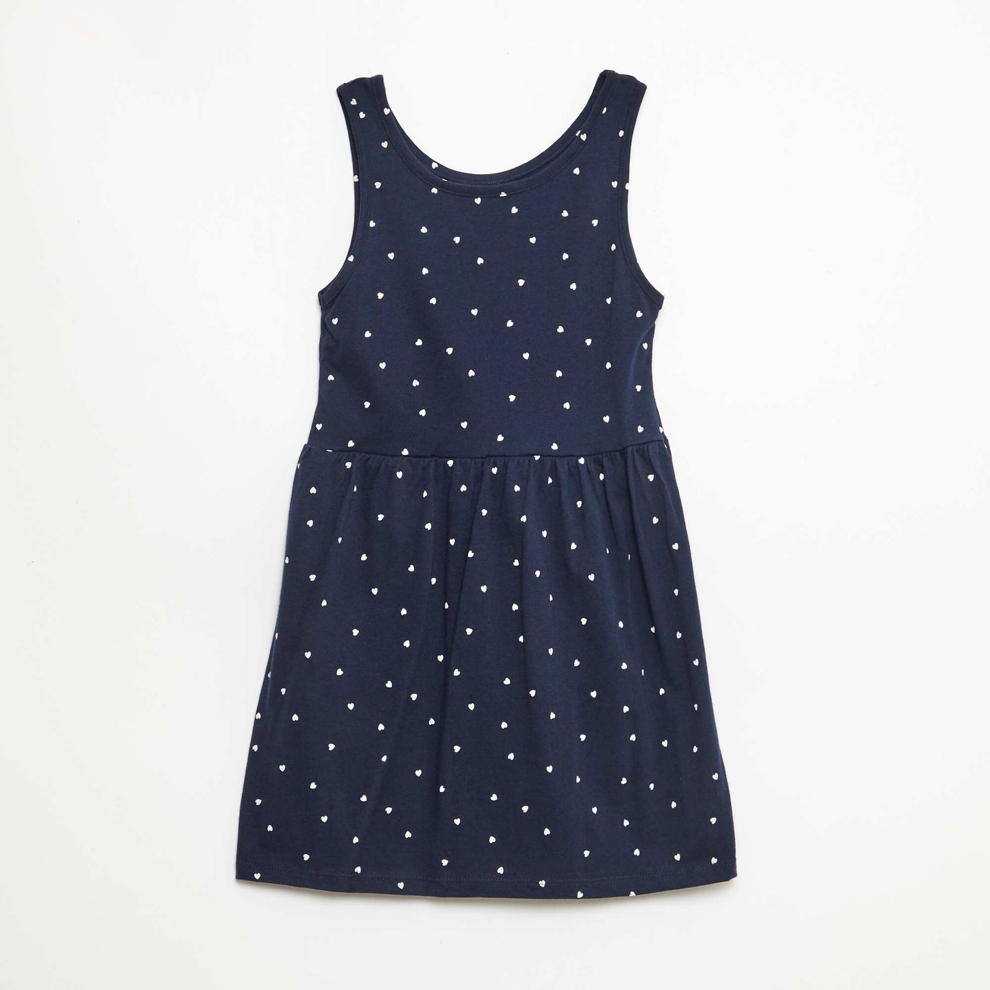 Robe en maille légère fine bretelles all-over en coton BLEU