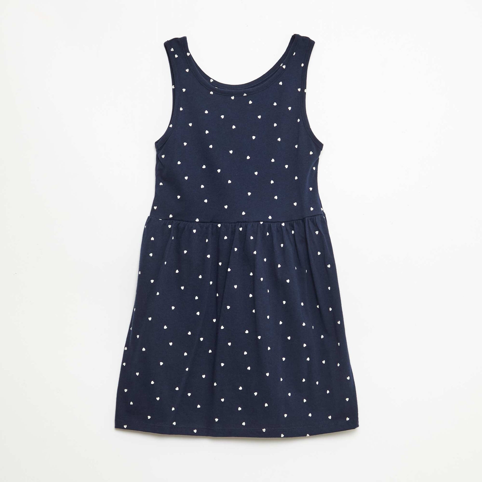 Robe en maille légère fine bretelles all-over en coton BLEU