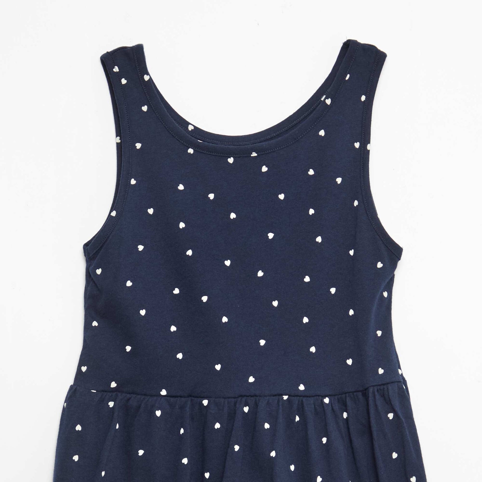 Robe en maille légère fine bretelles all-over en coton BLEU