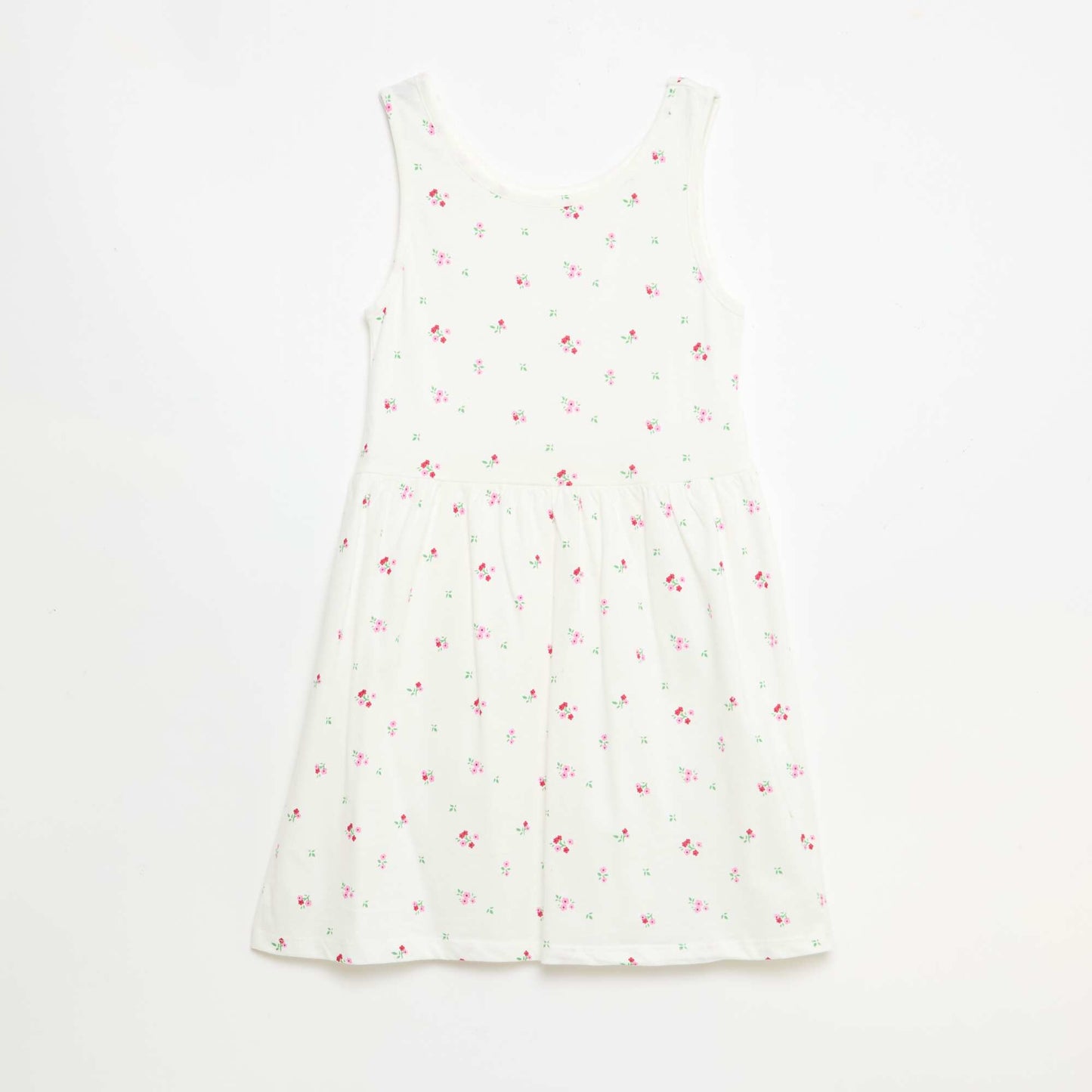 Robe en maille légère fine bretelles all-over en coton BLANC
