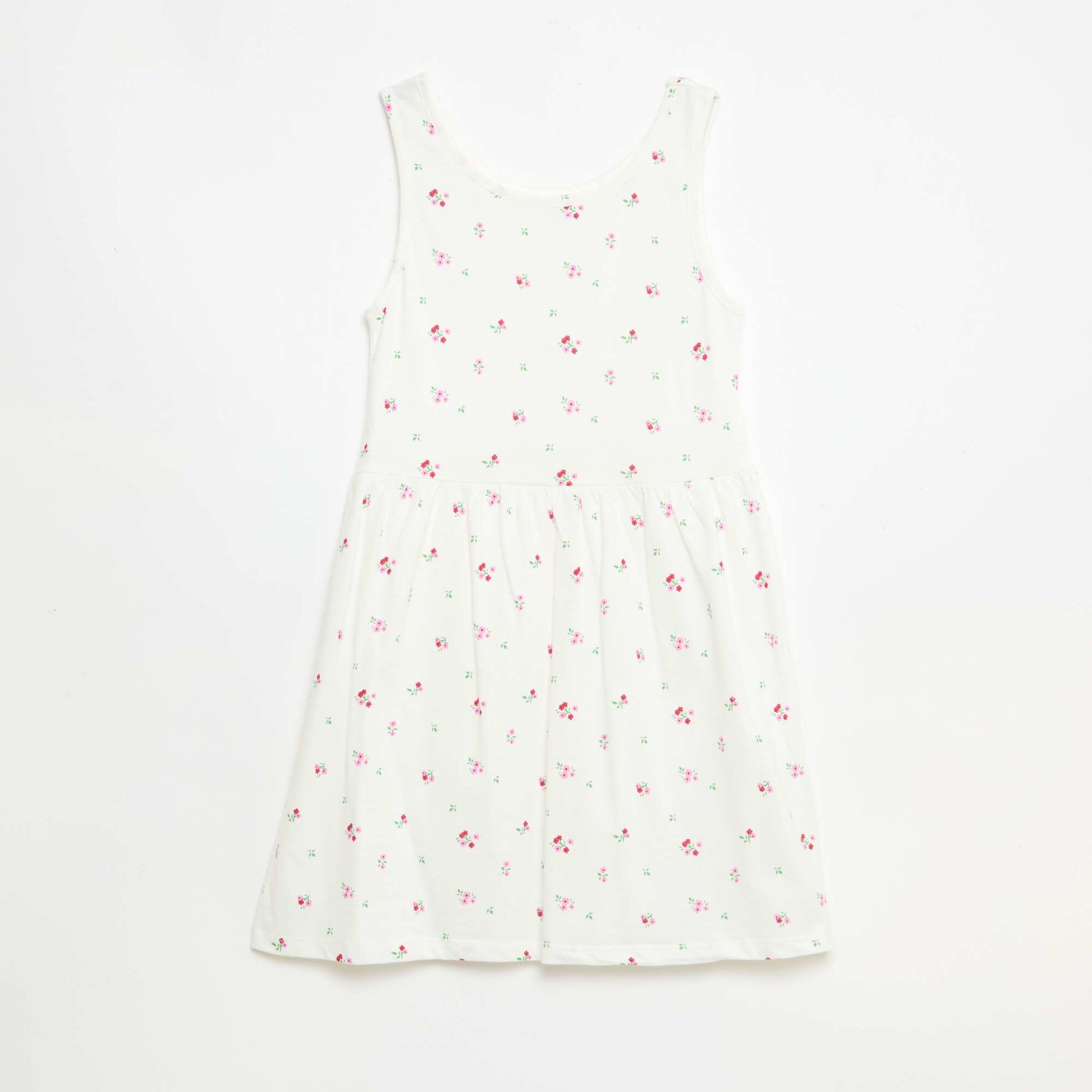 Robe en maille légère fine bretelles all-over en coton BLANC