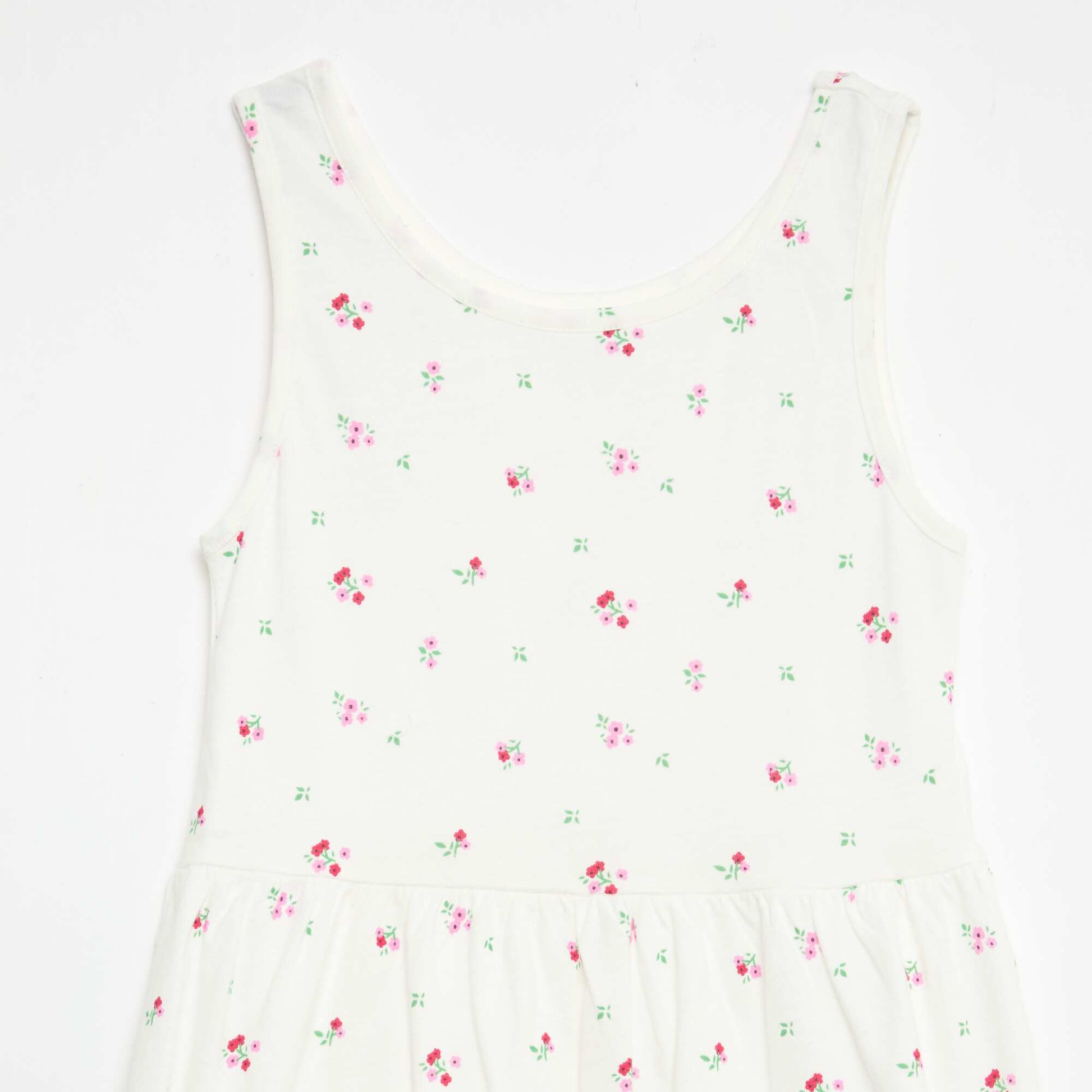 Robe en maille légère fine bretelles all-over en coton BLANC