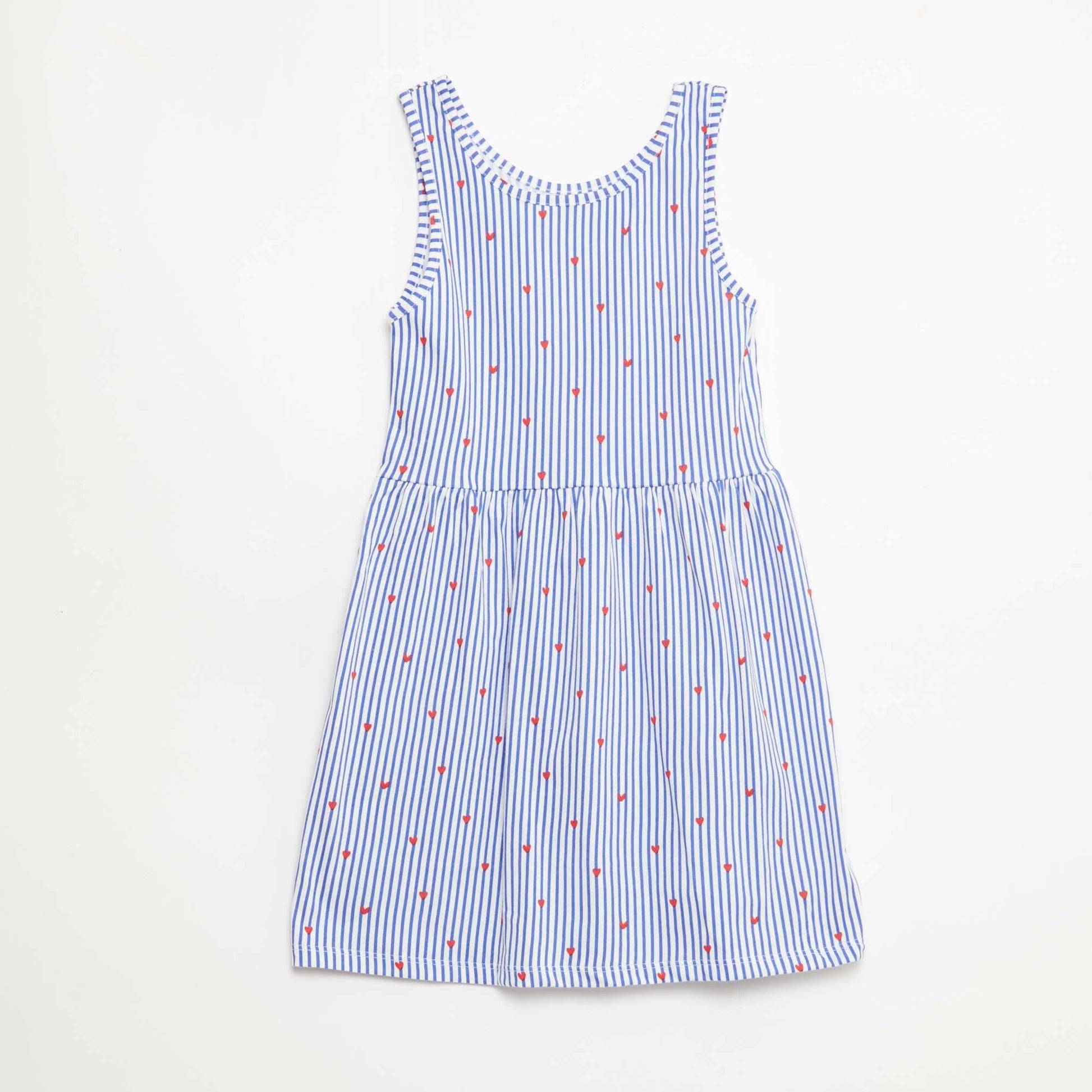 Robe en maille légère fine bretelles all-over en coton BLEU