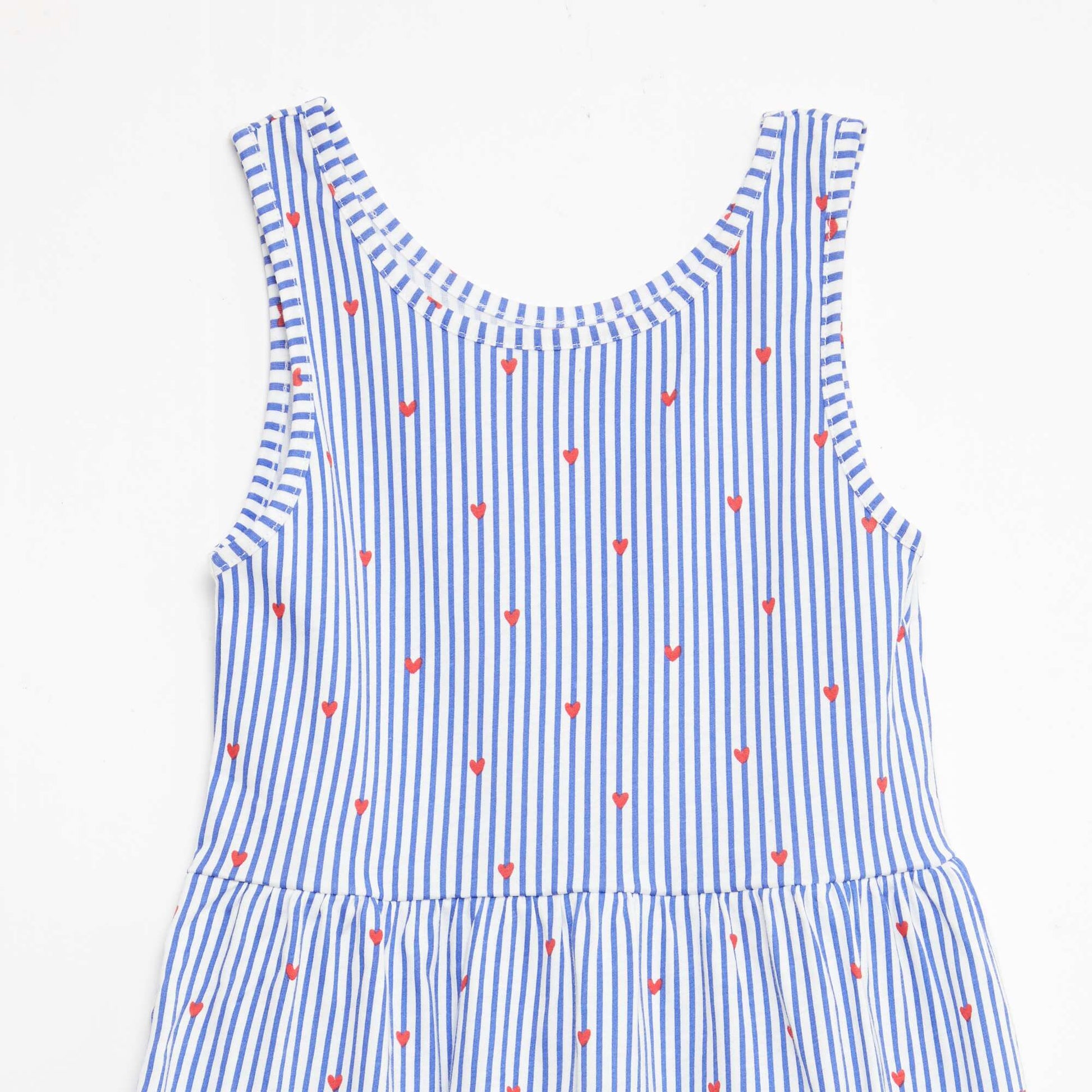 Robe en maille légère fine bretelles all-over en coton BLEU