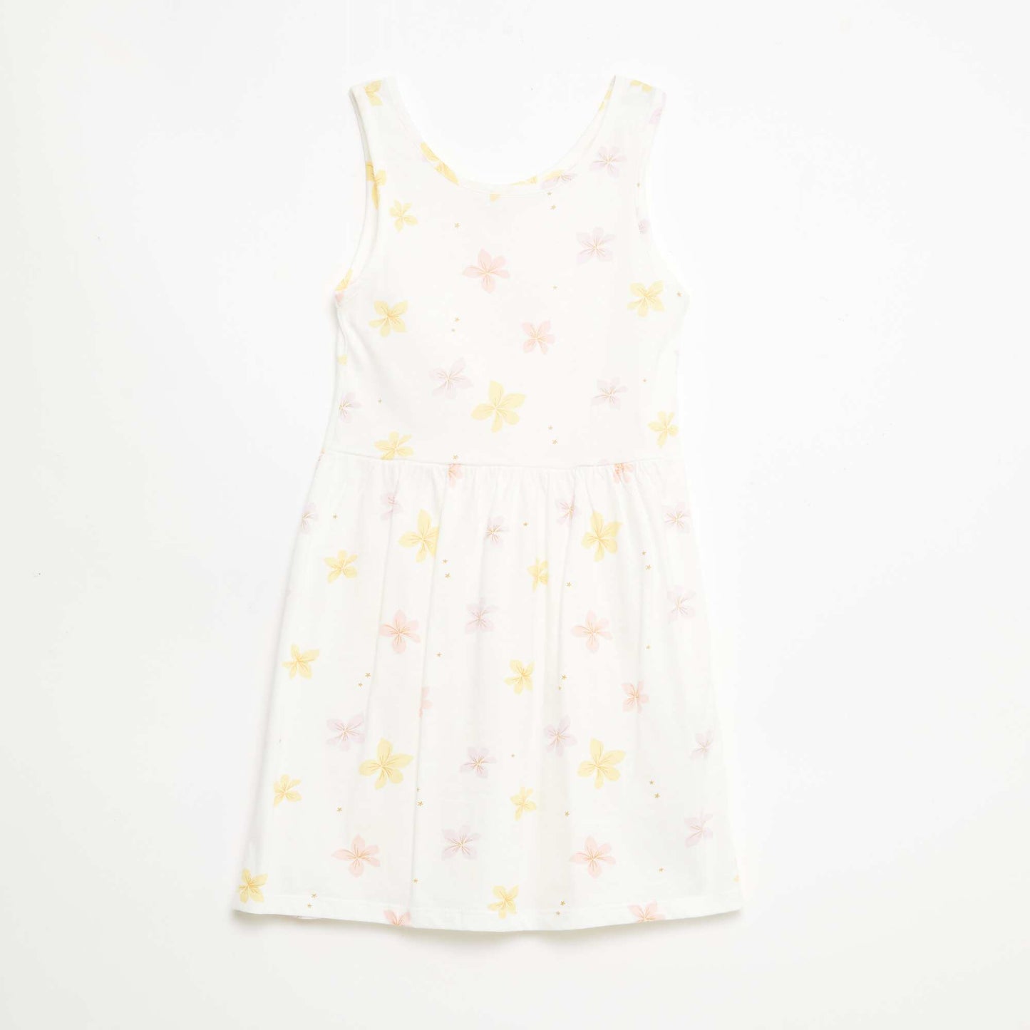 Robe en maille légère fine bretelles all-over en coton BLANC