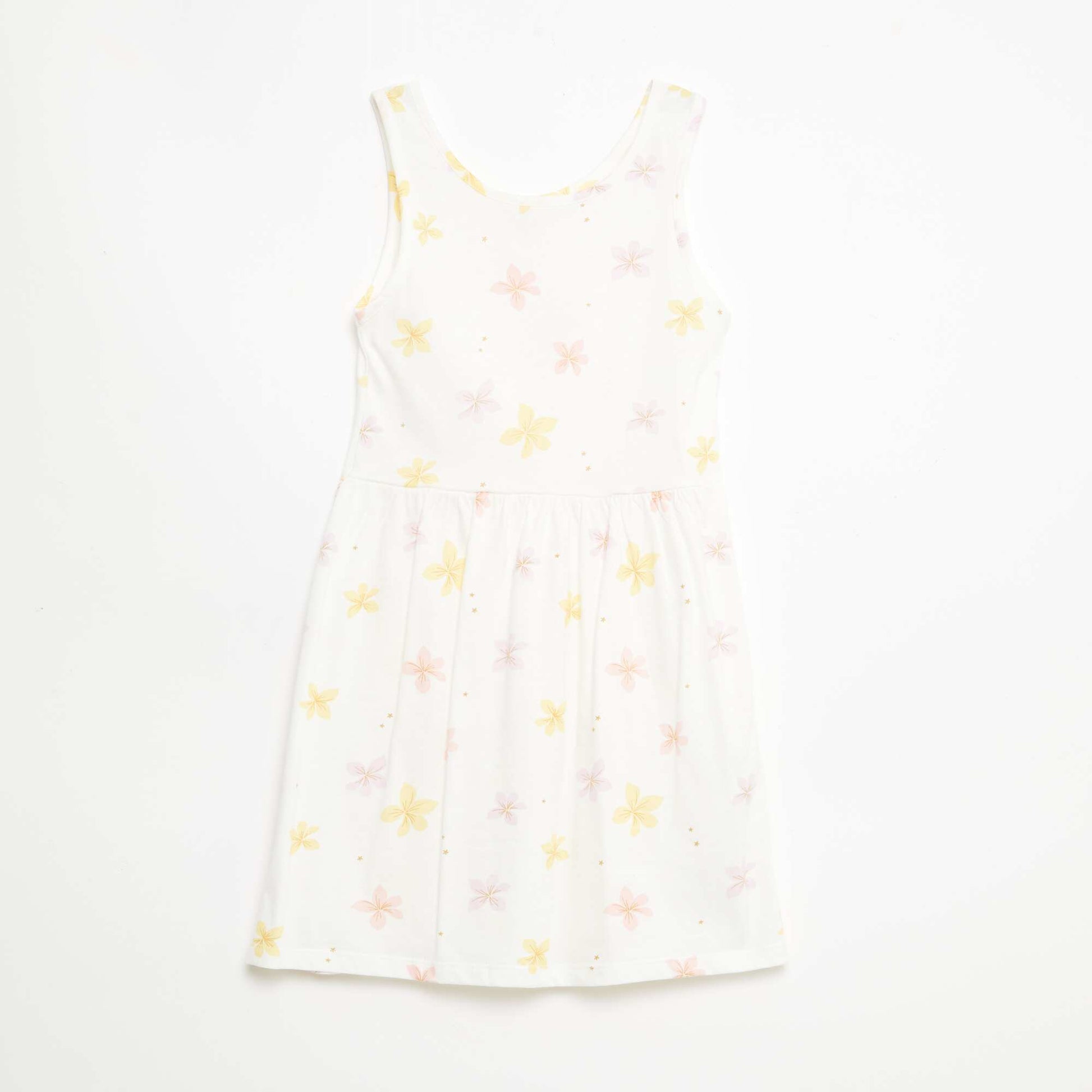 Robe en maille légère fine bretelles all-over en coton BLANC