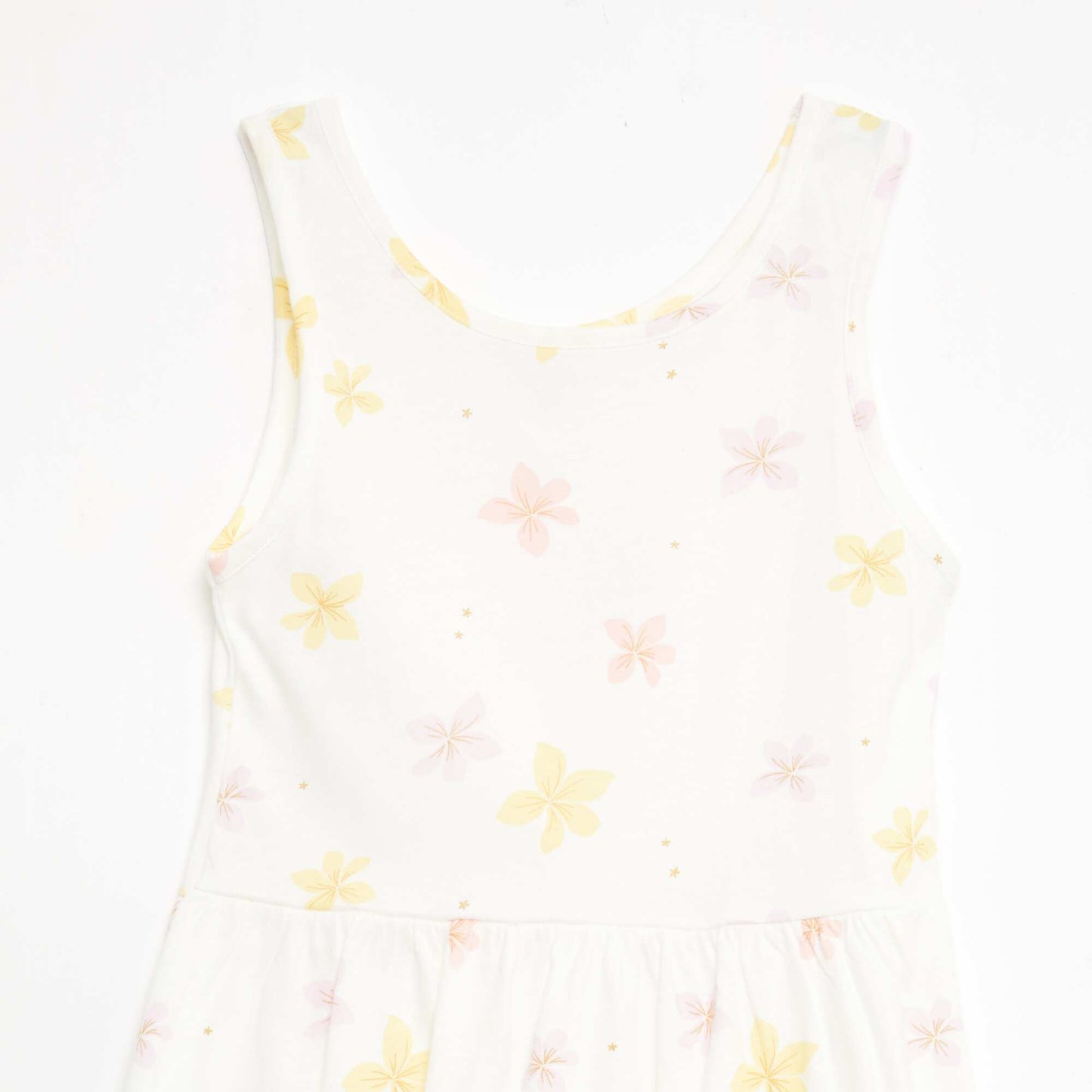 Robe en maille légère fine bretelles all-over en coton BLANC
