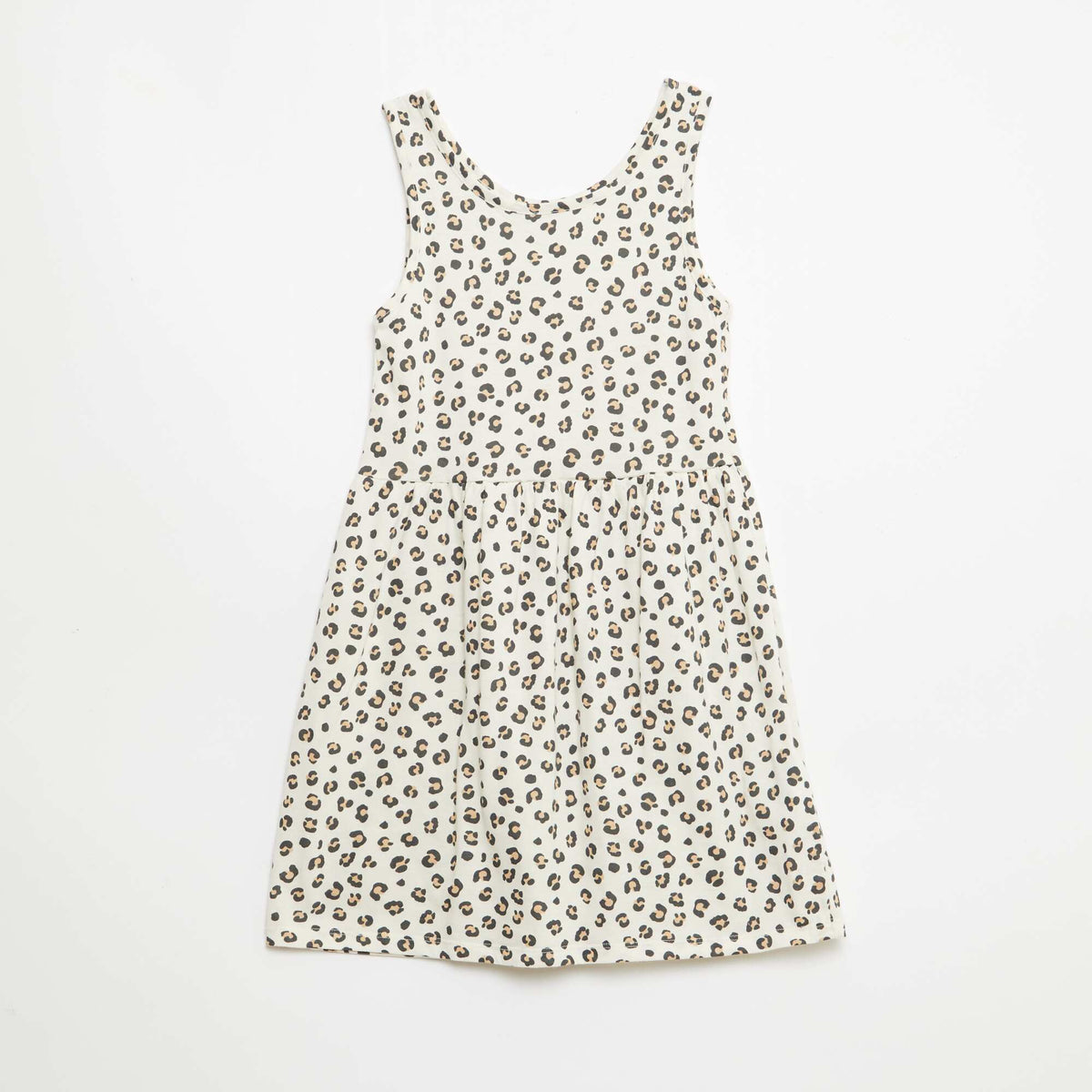 Robe en maille légère fine bretelles all-over en coton BEIGE