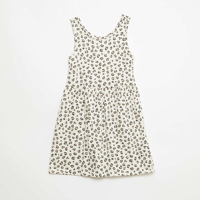 Robe en maille légère fine bretelles all-over en coton BEIGE