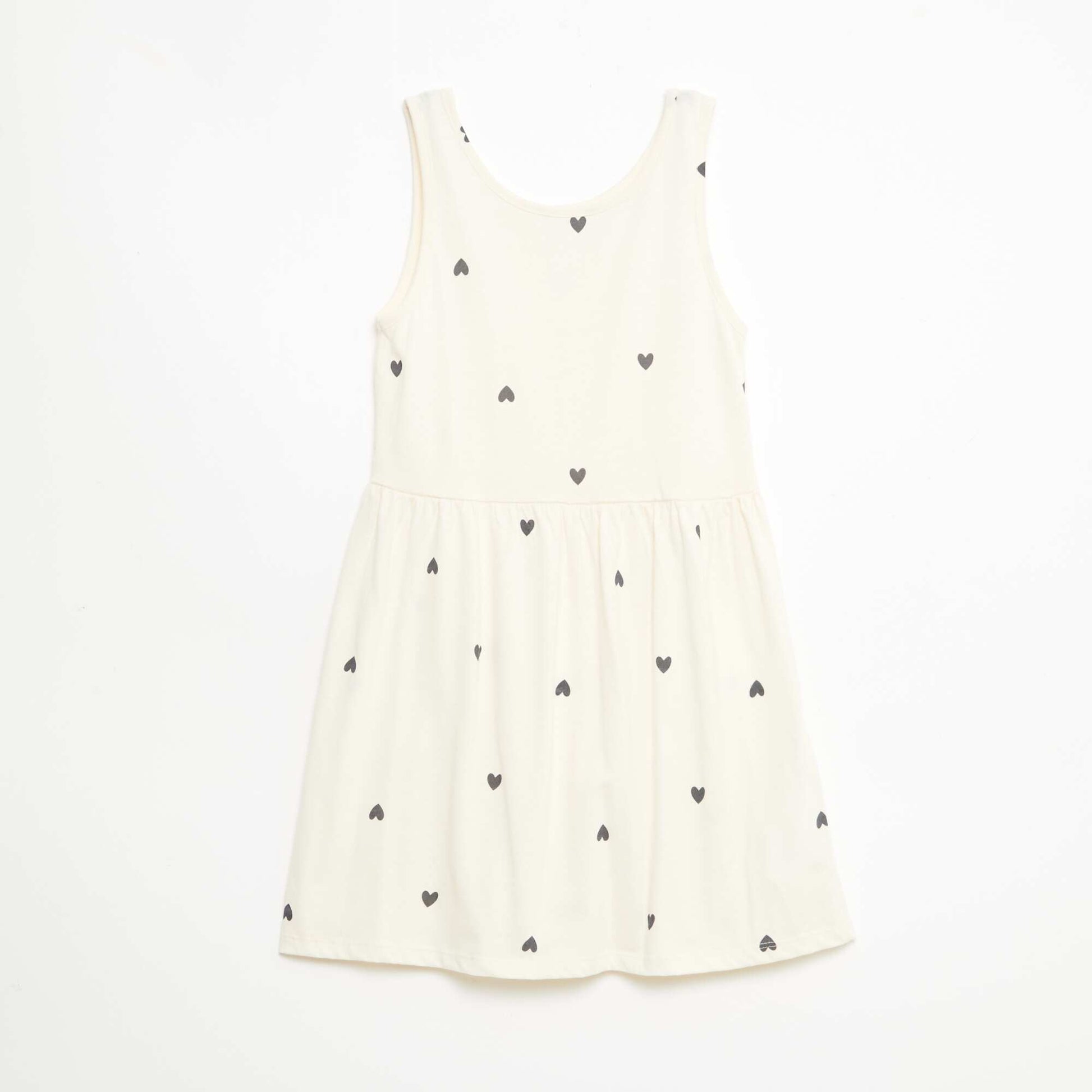Robe en maille légère fine bretelles all-over en coton BEIGE