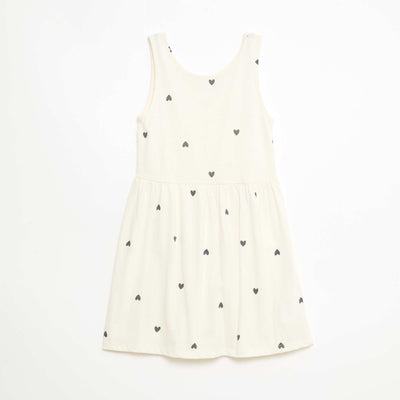 Robe en maille légère fine bretelles all-over en coton BEIGE