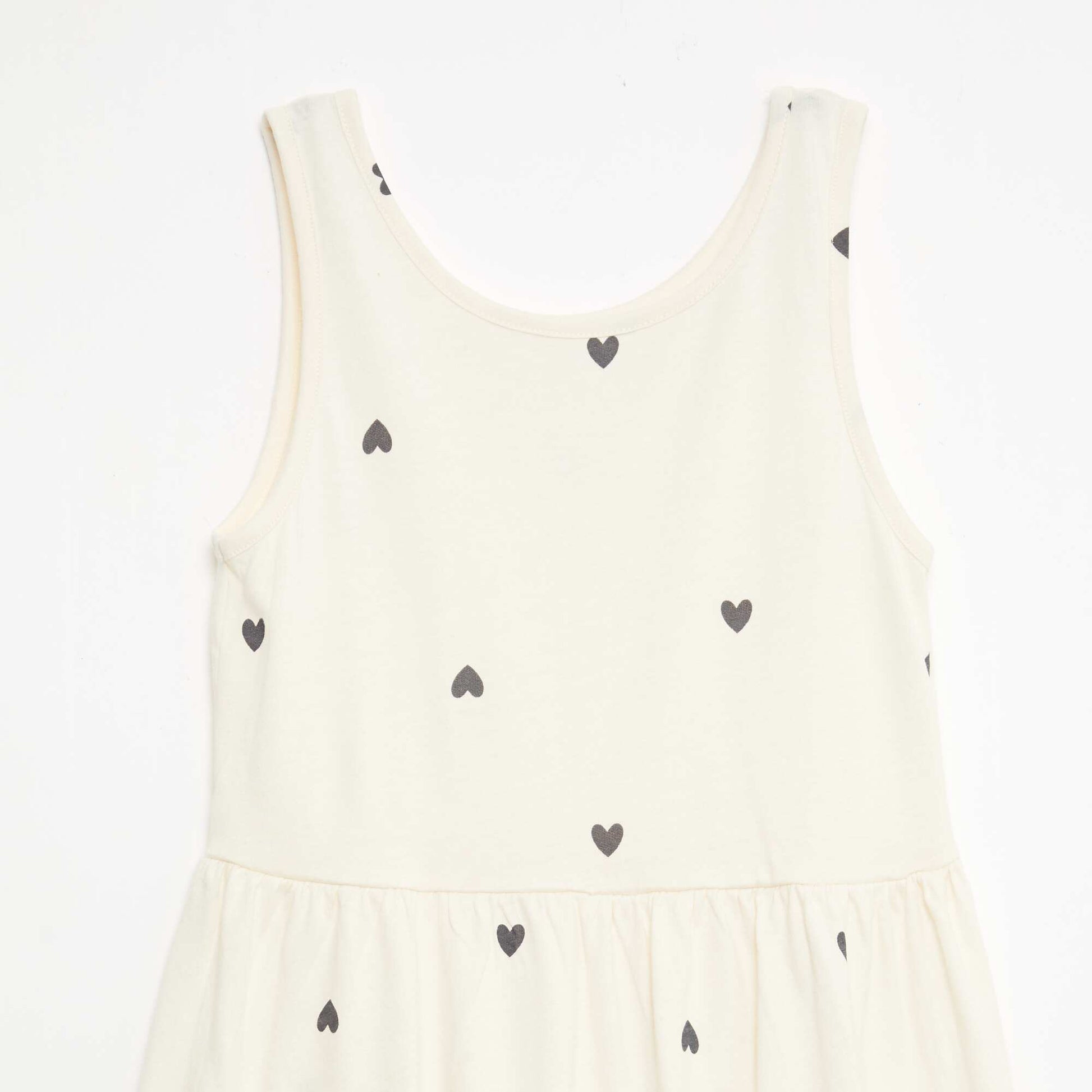 Robe en maille légère fine bretelles all-over en coton BEIGE