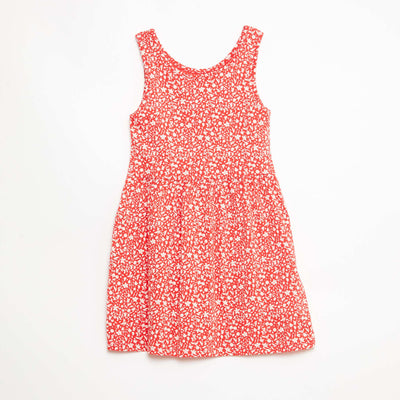 Robe en maille légère fine bretelles all-over en coton ROUGE