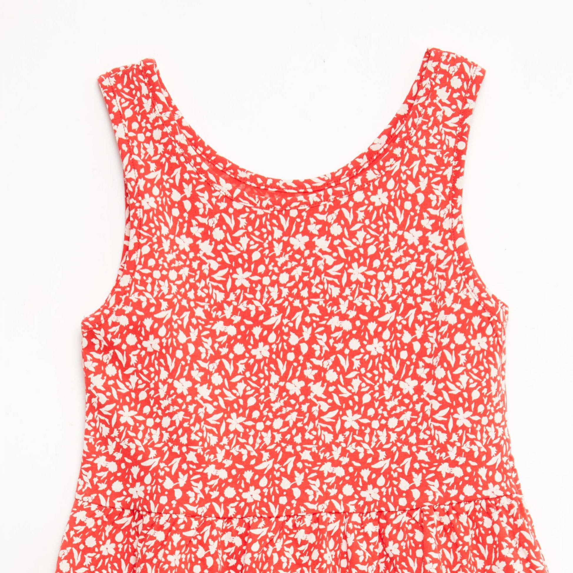 Robe en maille légère fine bretelles all-over en coton ROUGE
