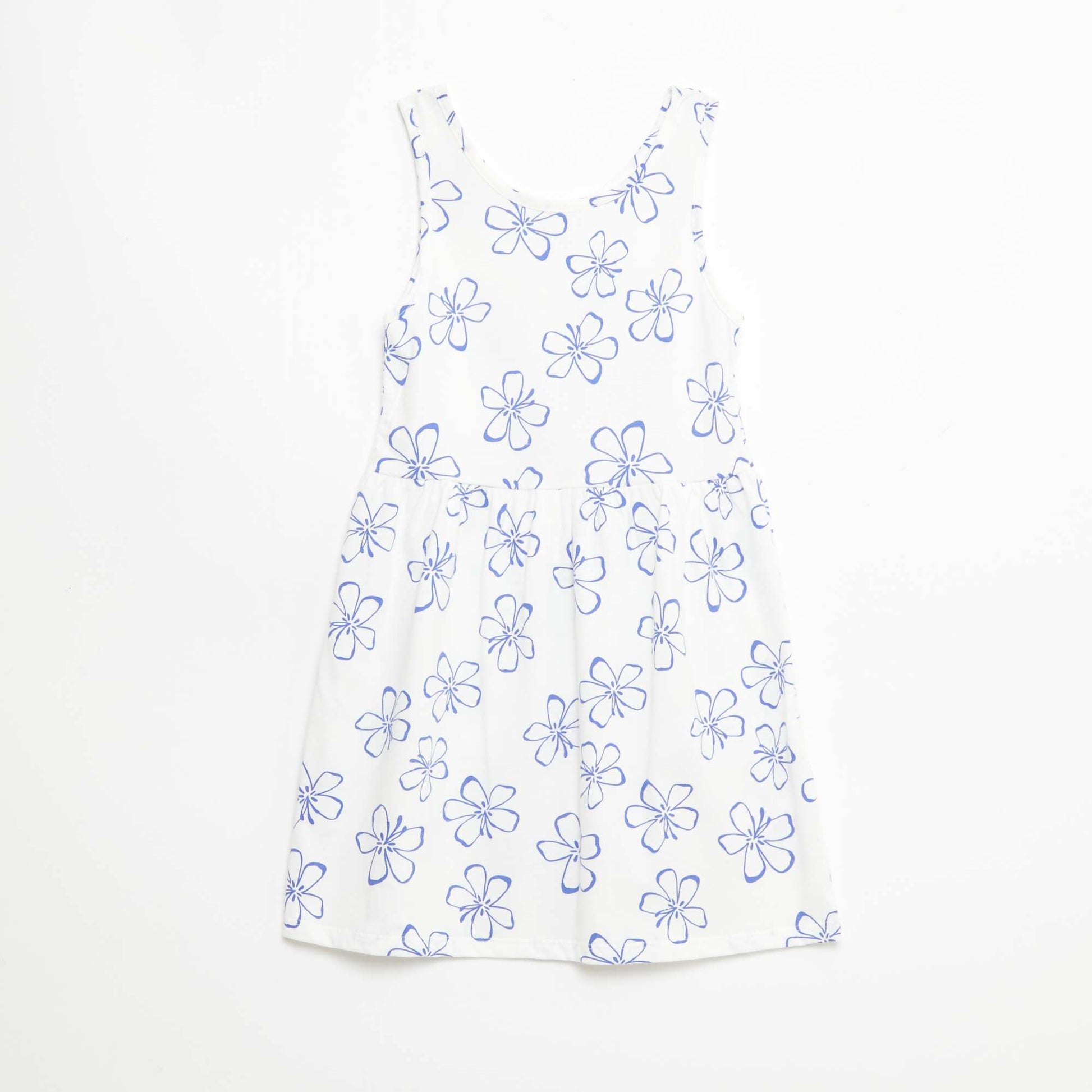 Robe en maille légère fine bretelles all-over en coton BLANC