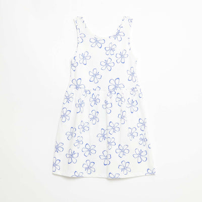 Robe en maille légère fine bretelles all-over en coton BLANC