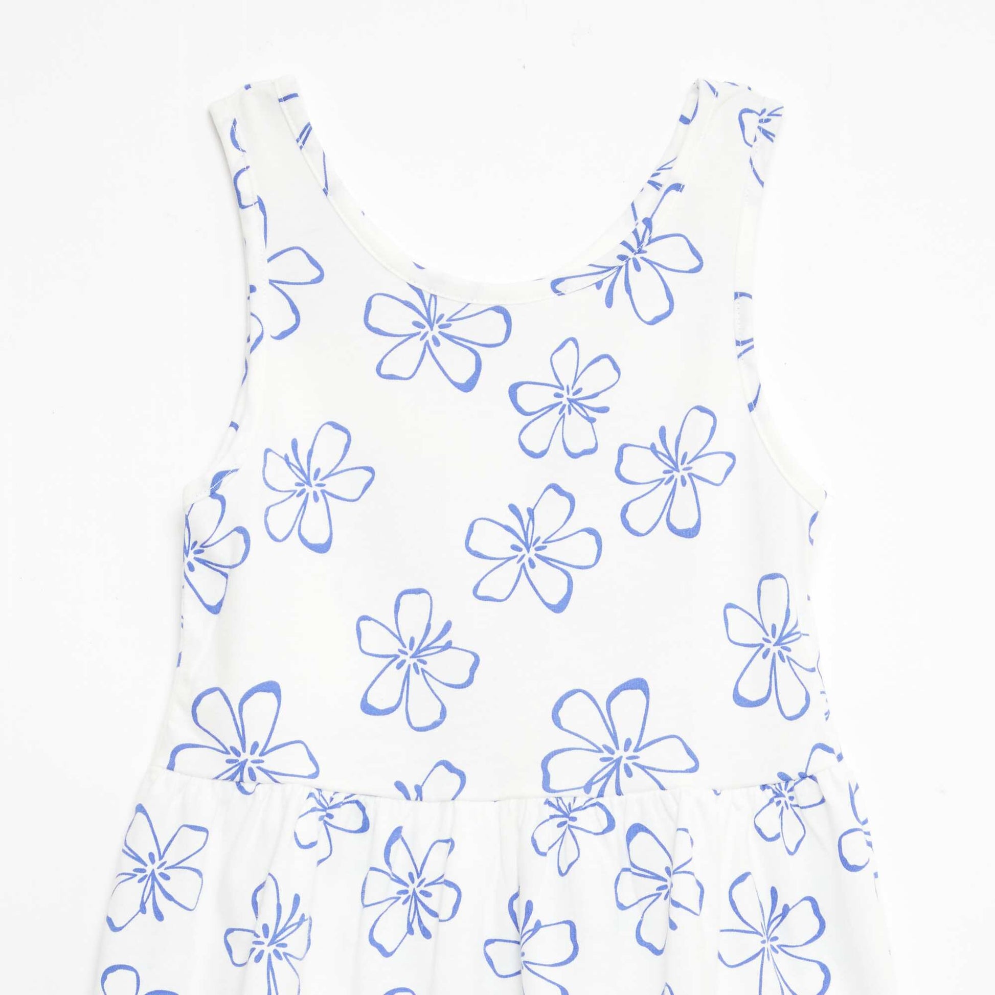 Robe en maille légère fine bretelles all-over en coton BLANC