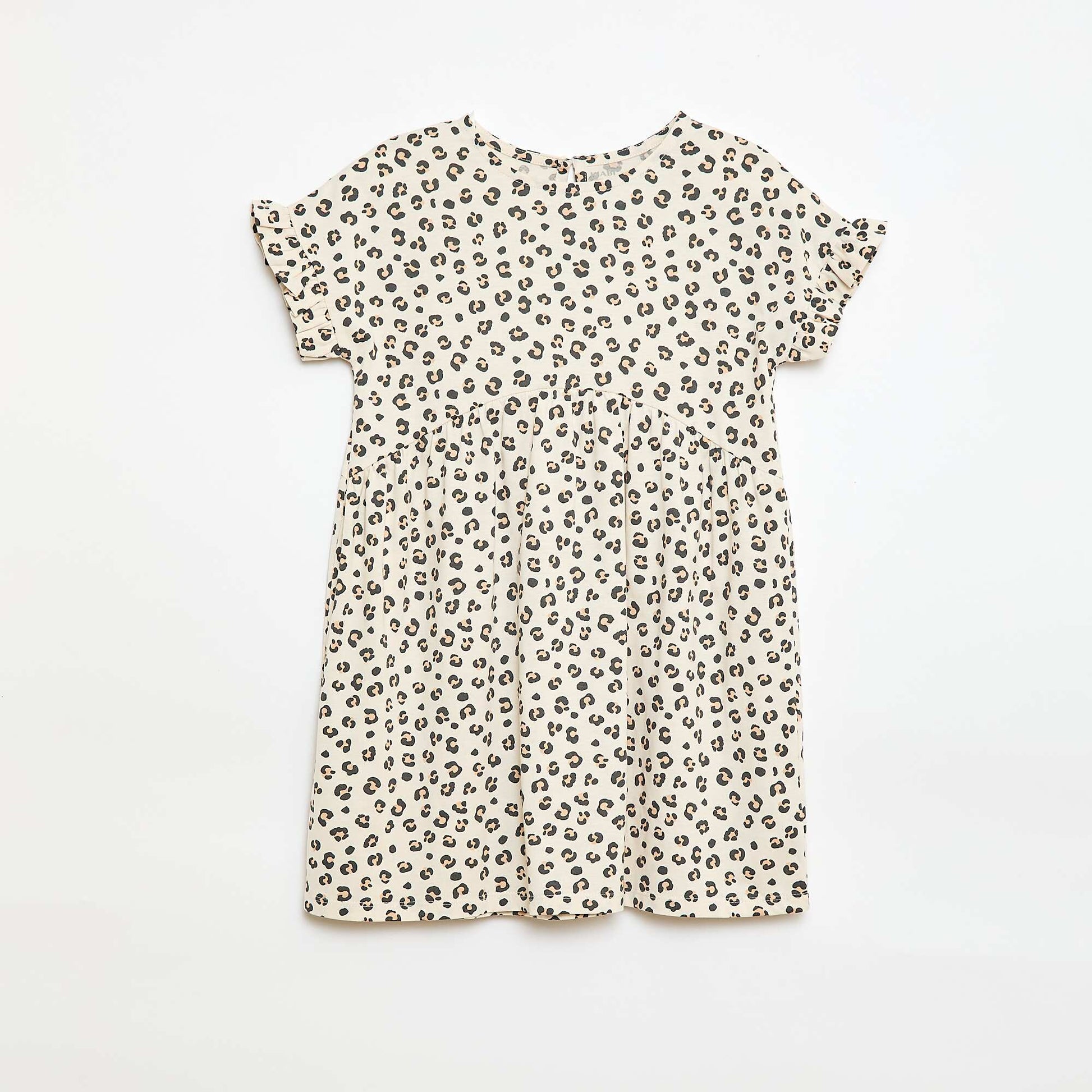 Robe à manches courtes en coton LéOPARD