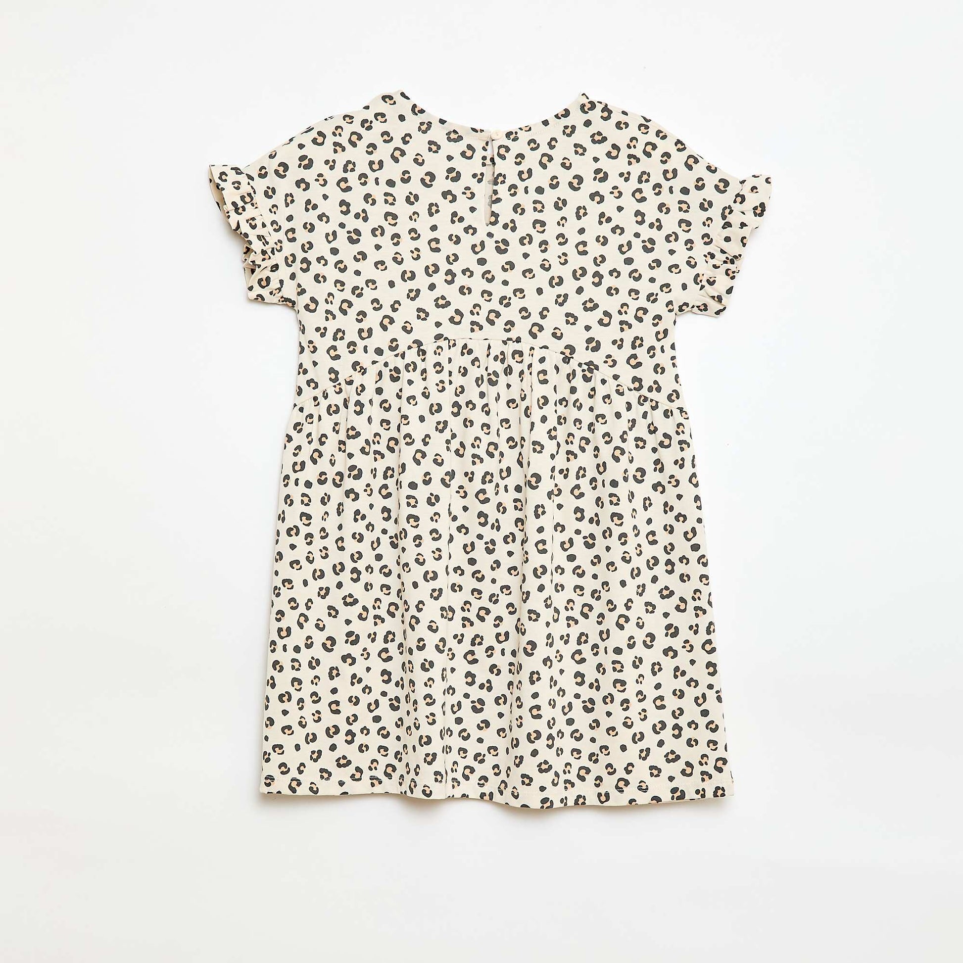 Robe à manches courtes en coton LéOPARD