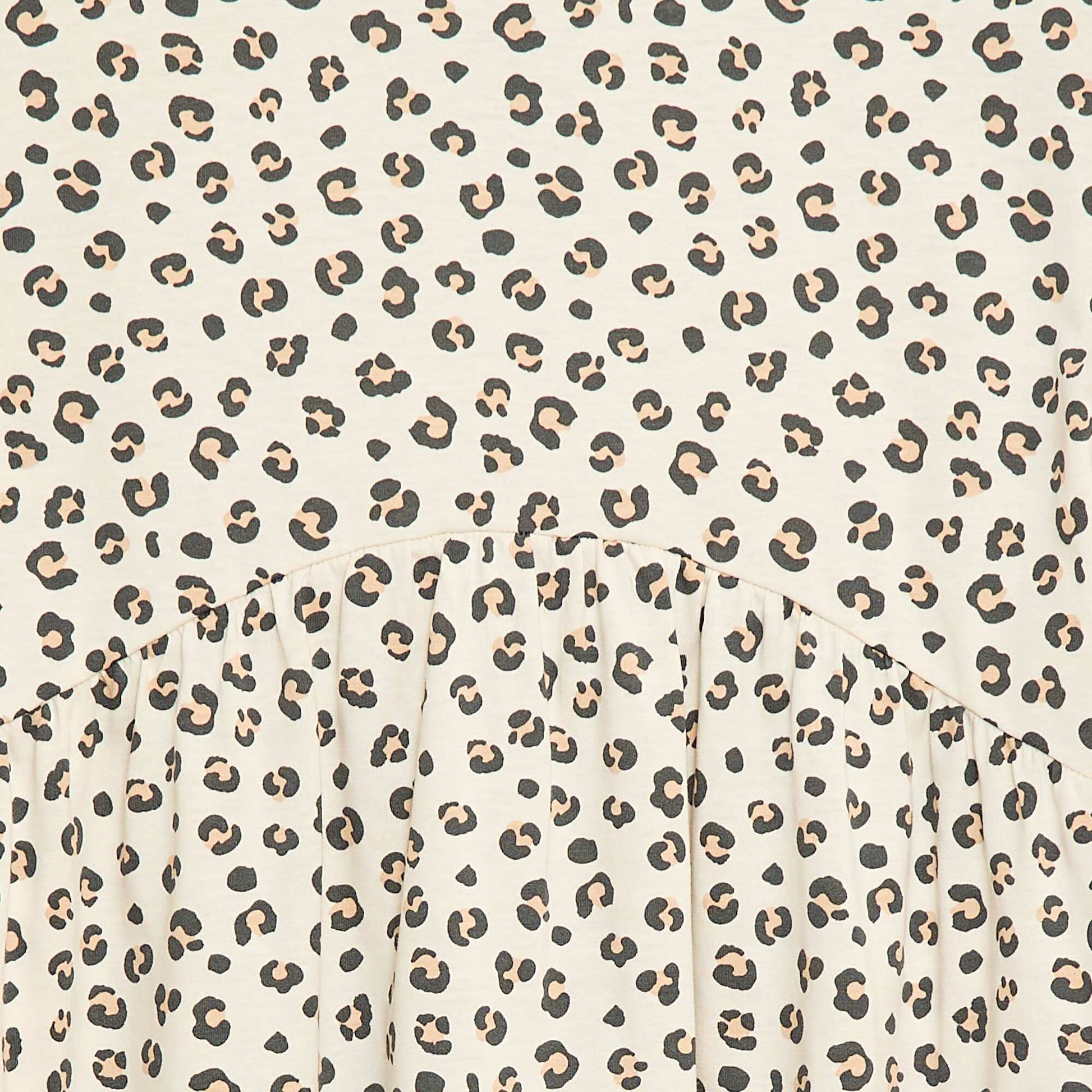 Robe à manches courtes en coton LéOPARD