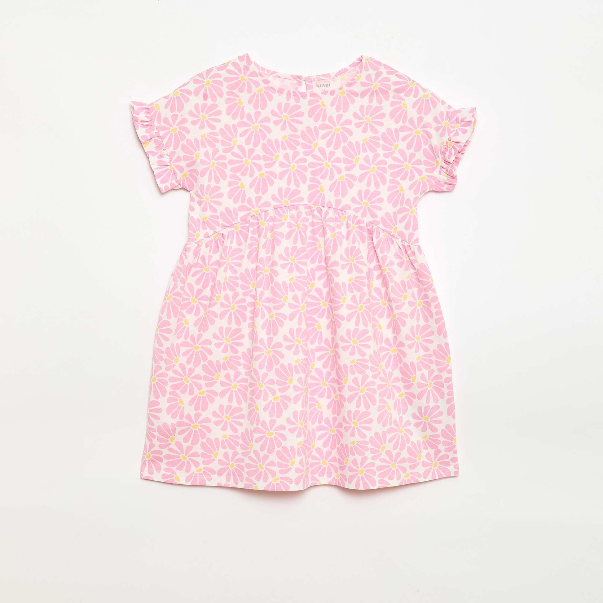 Robe à manches courtes en coton ROSE
