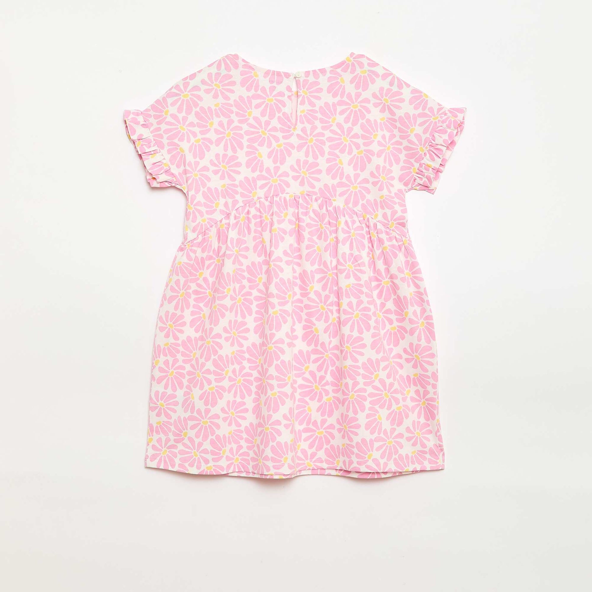 Robe à manches courtes en coton ROSE