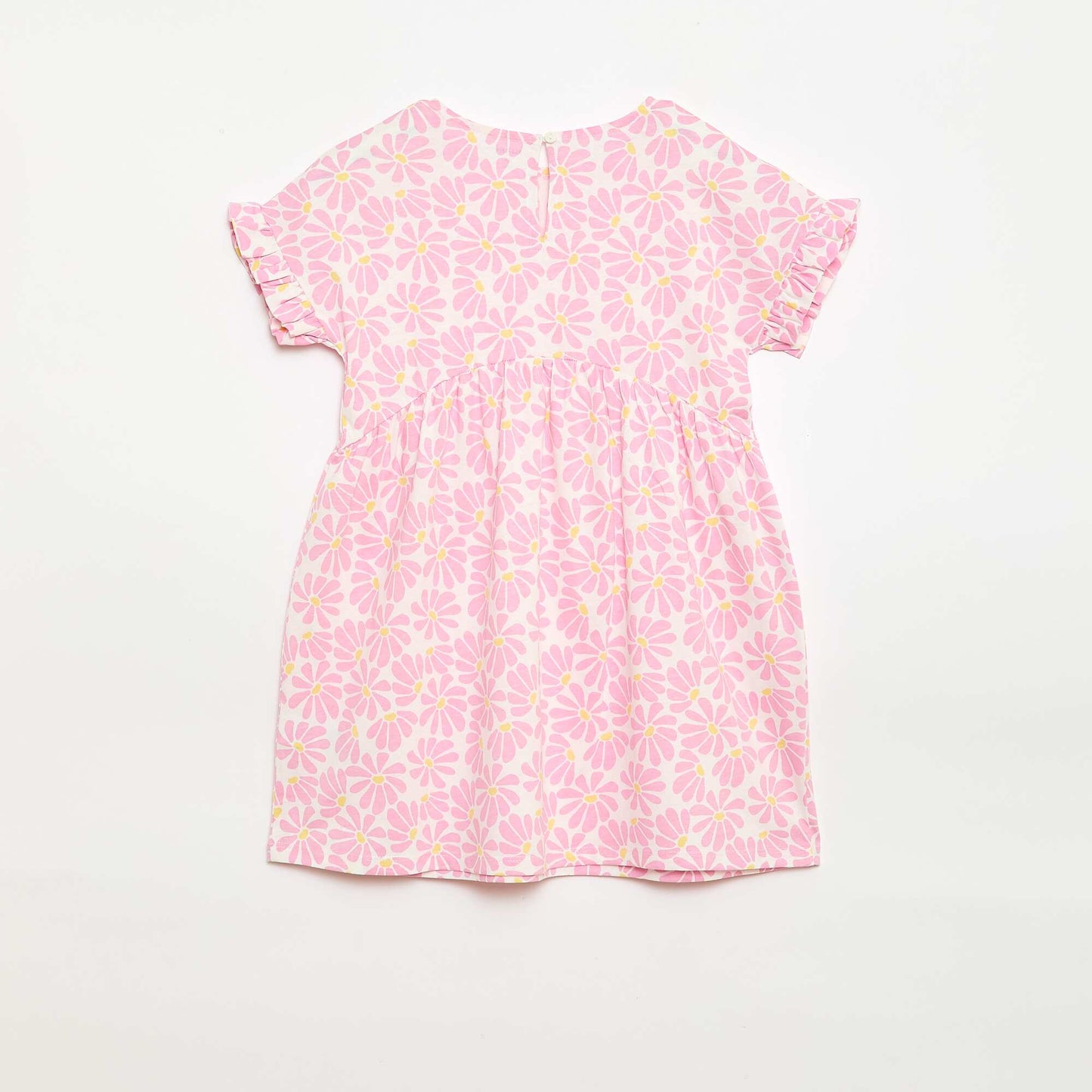 Robe à manches courtes en coton ROSE