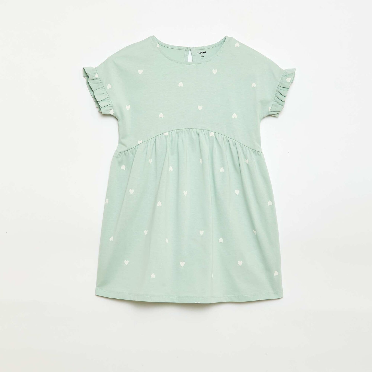 Robe à manches courtes en coton BLEU