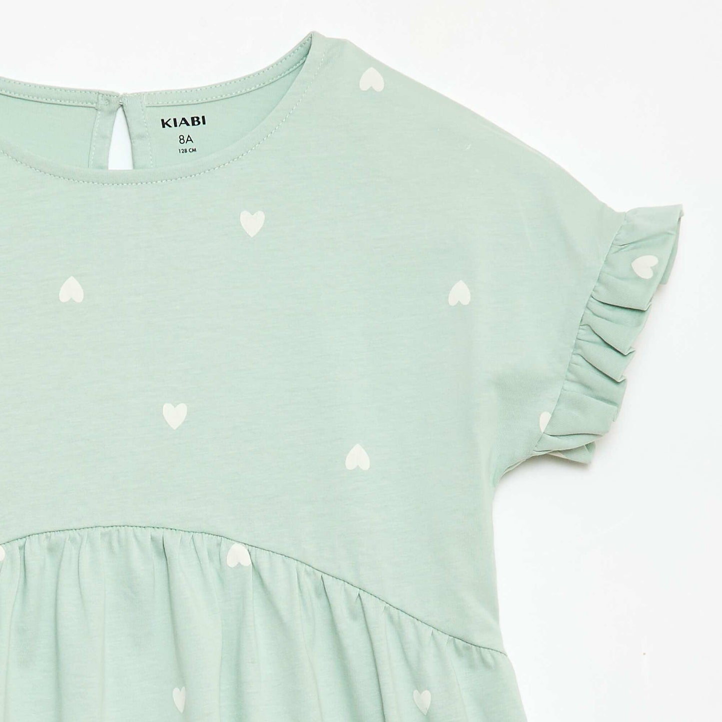 Robe à manches courtes en coton BLEU
