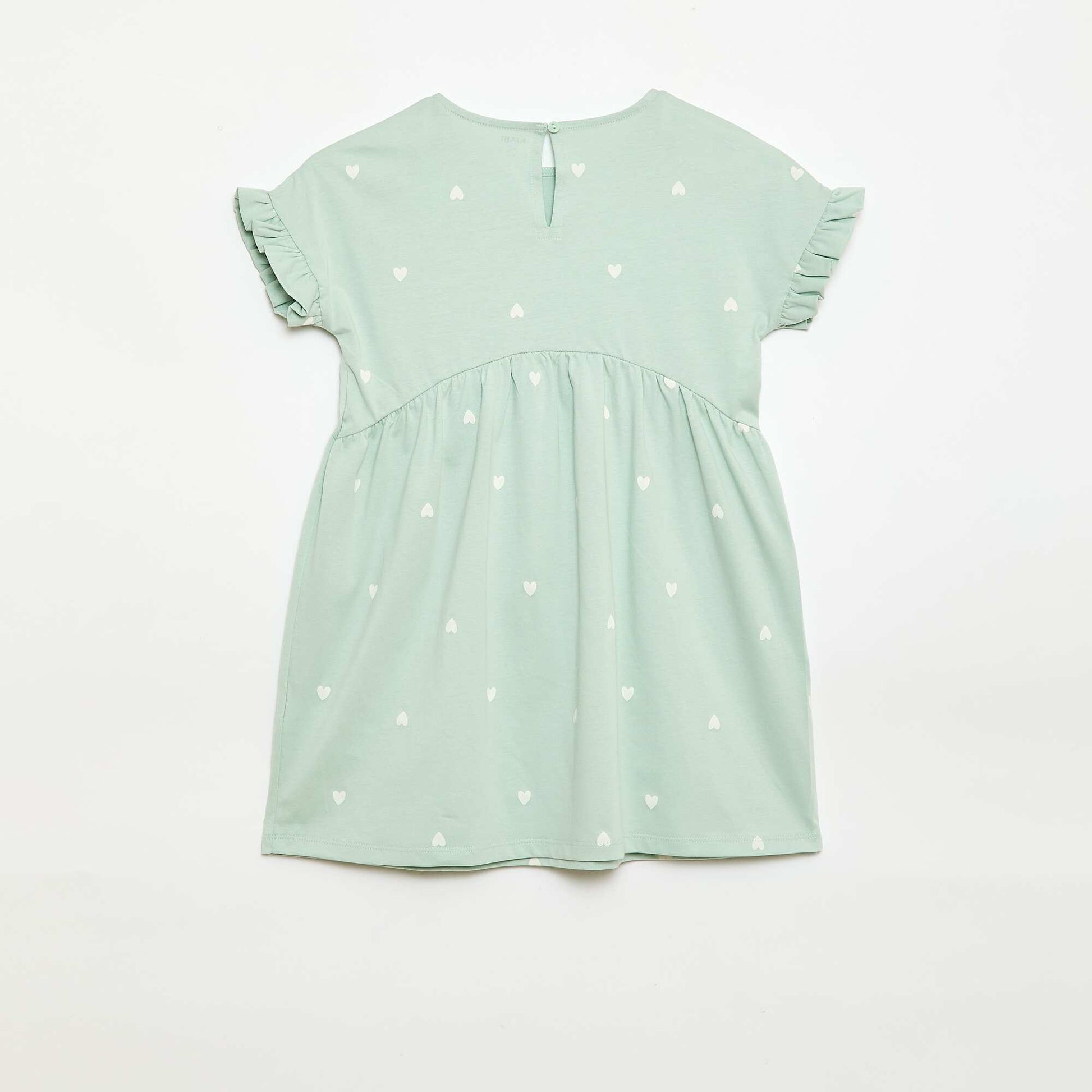 Robe à manches courtes en coton BLEU