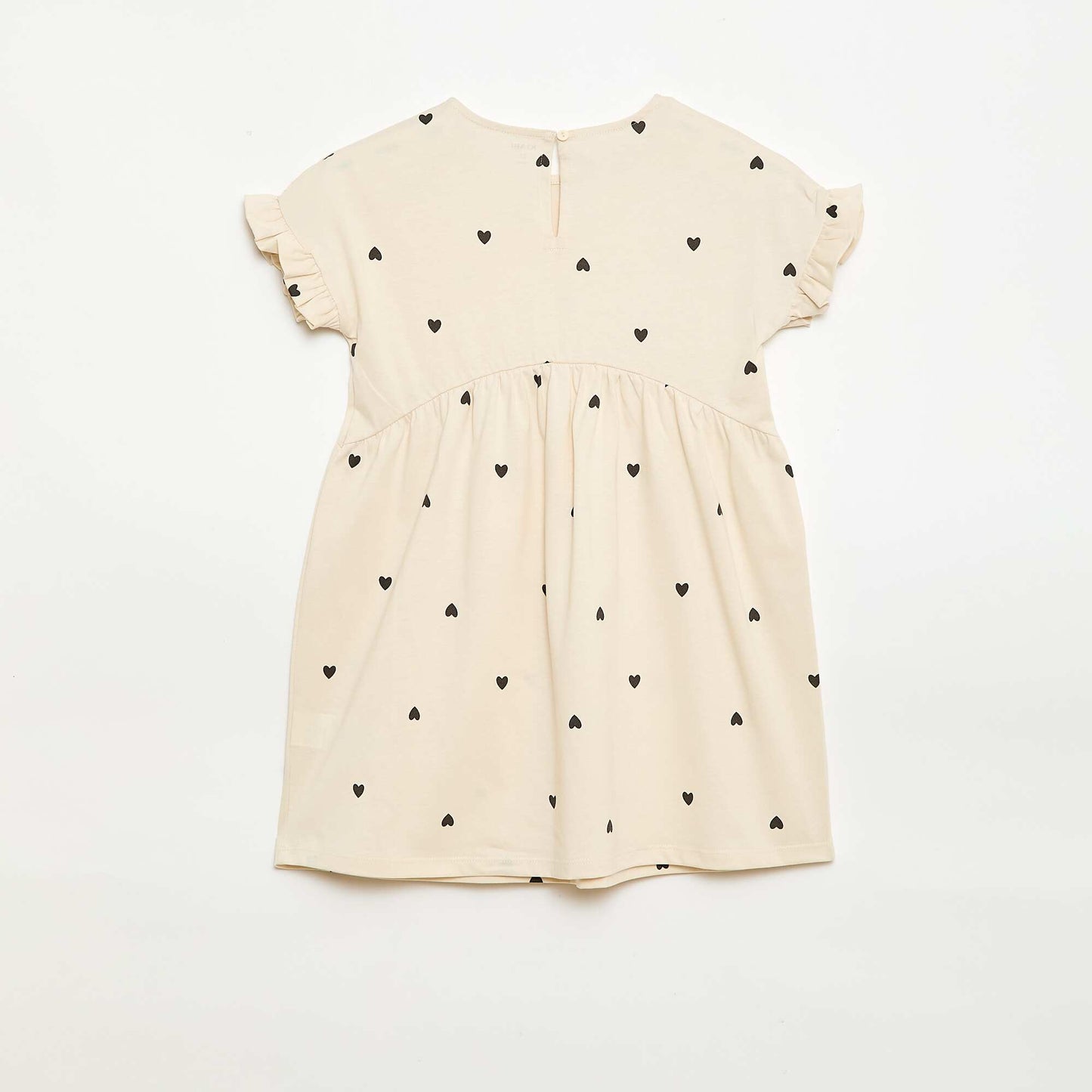 Robe à manches courtes en coton BEIGE