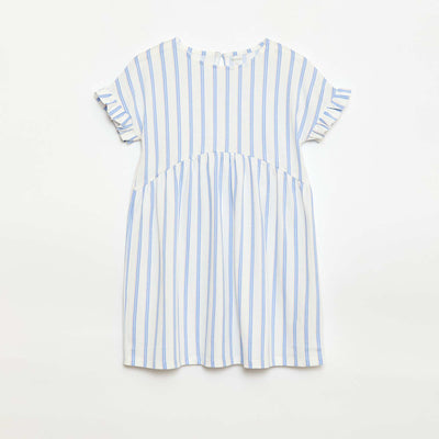 Robe à manches courtes en coton BLEU