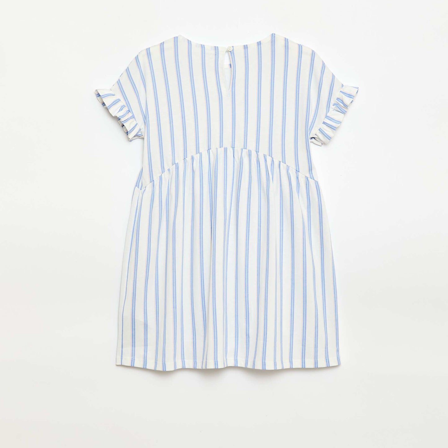 Robe à manches courtes en coton BLEU