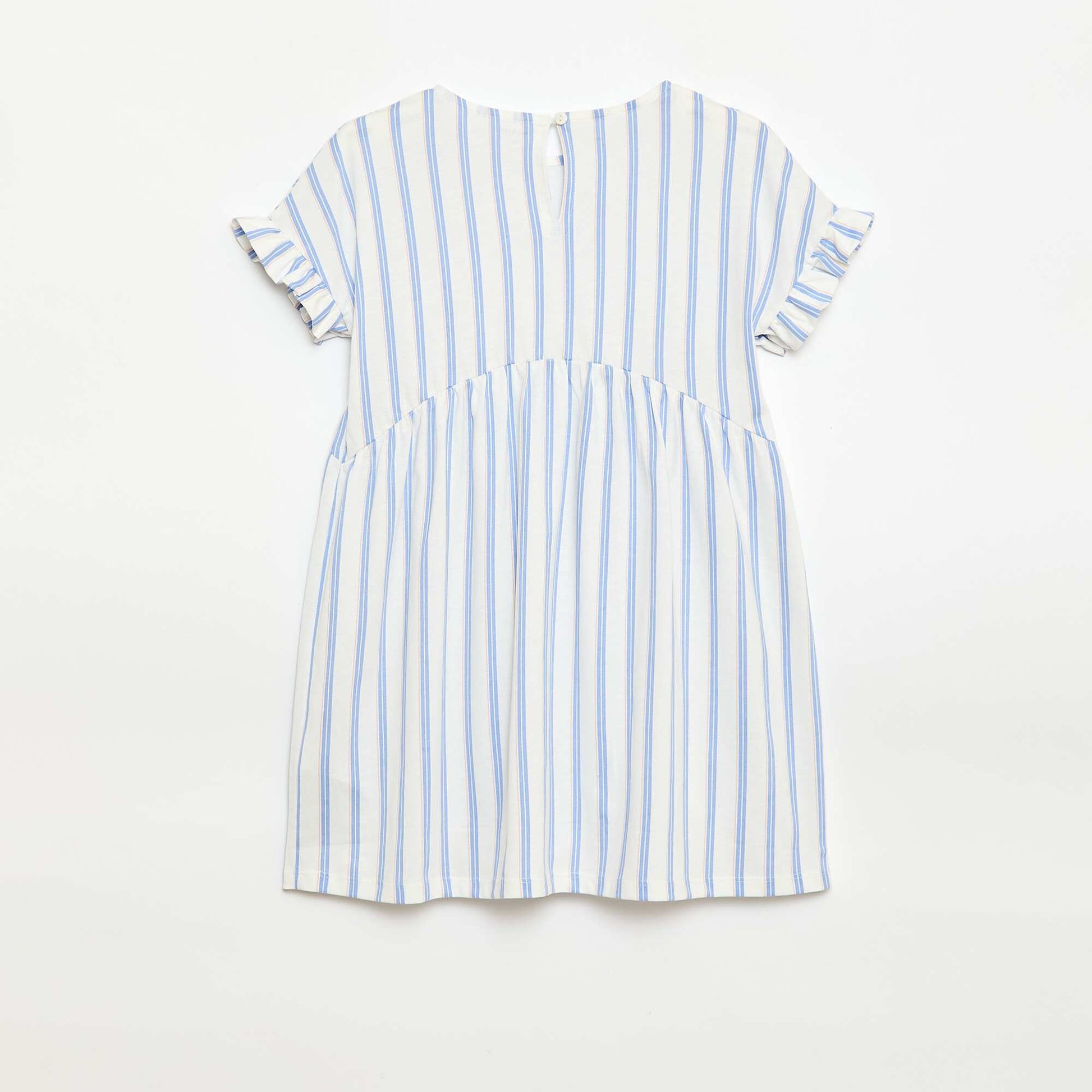 Robe à manches courtes en coton BLEU