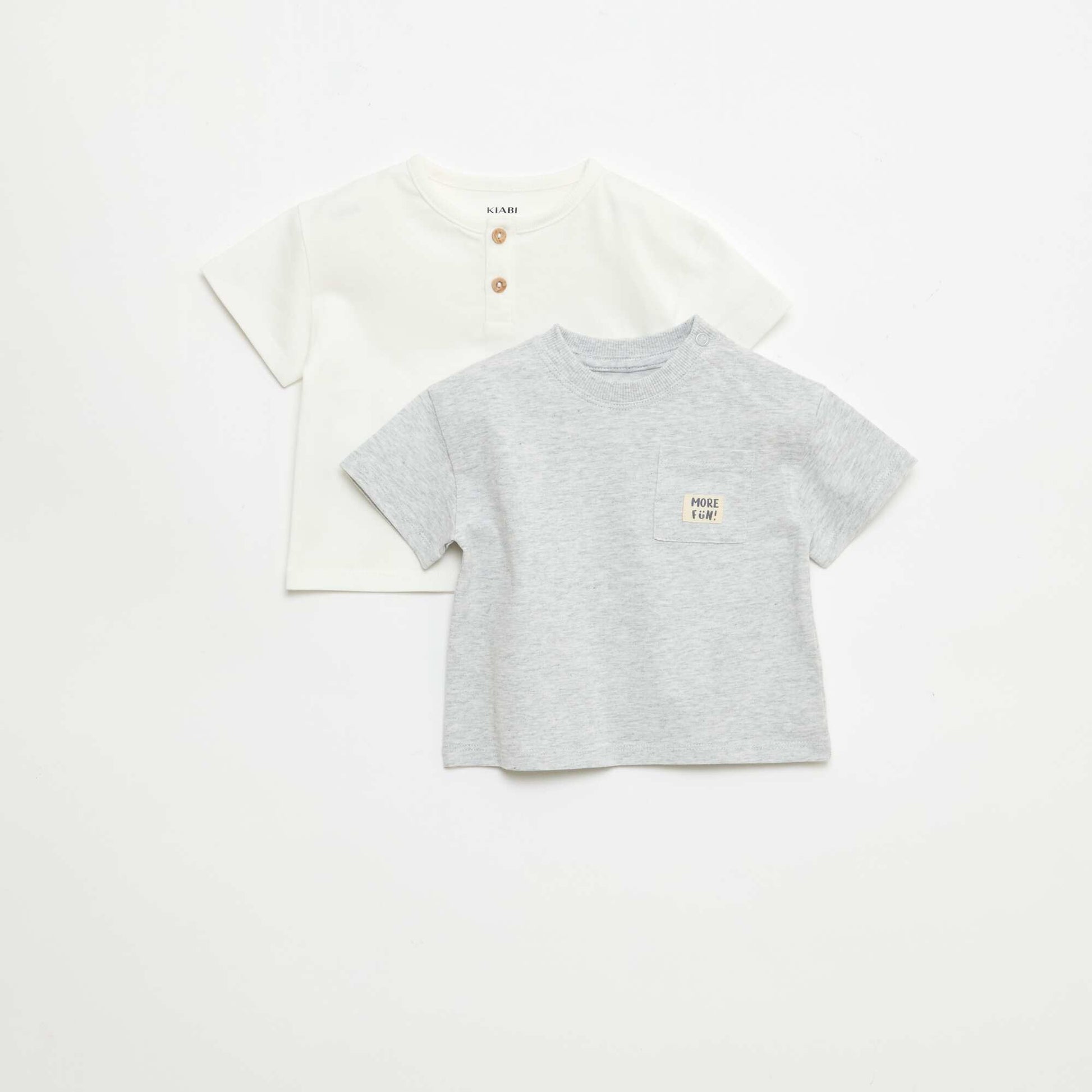 Lot de 2 T-shirts à manches courtes BLANC