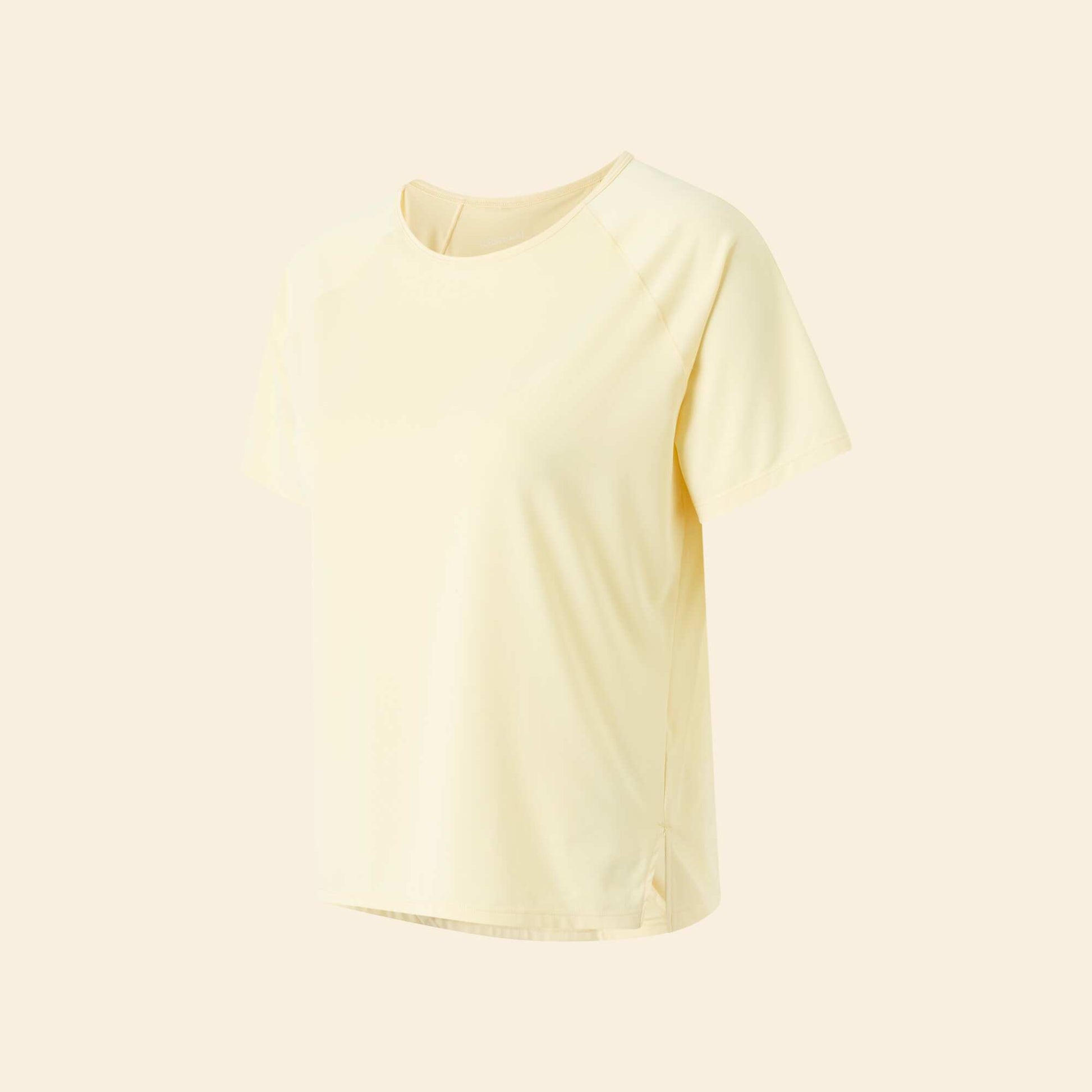 Tee-shirt fluide avec fente au dos JAUNE